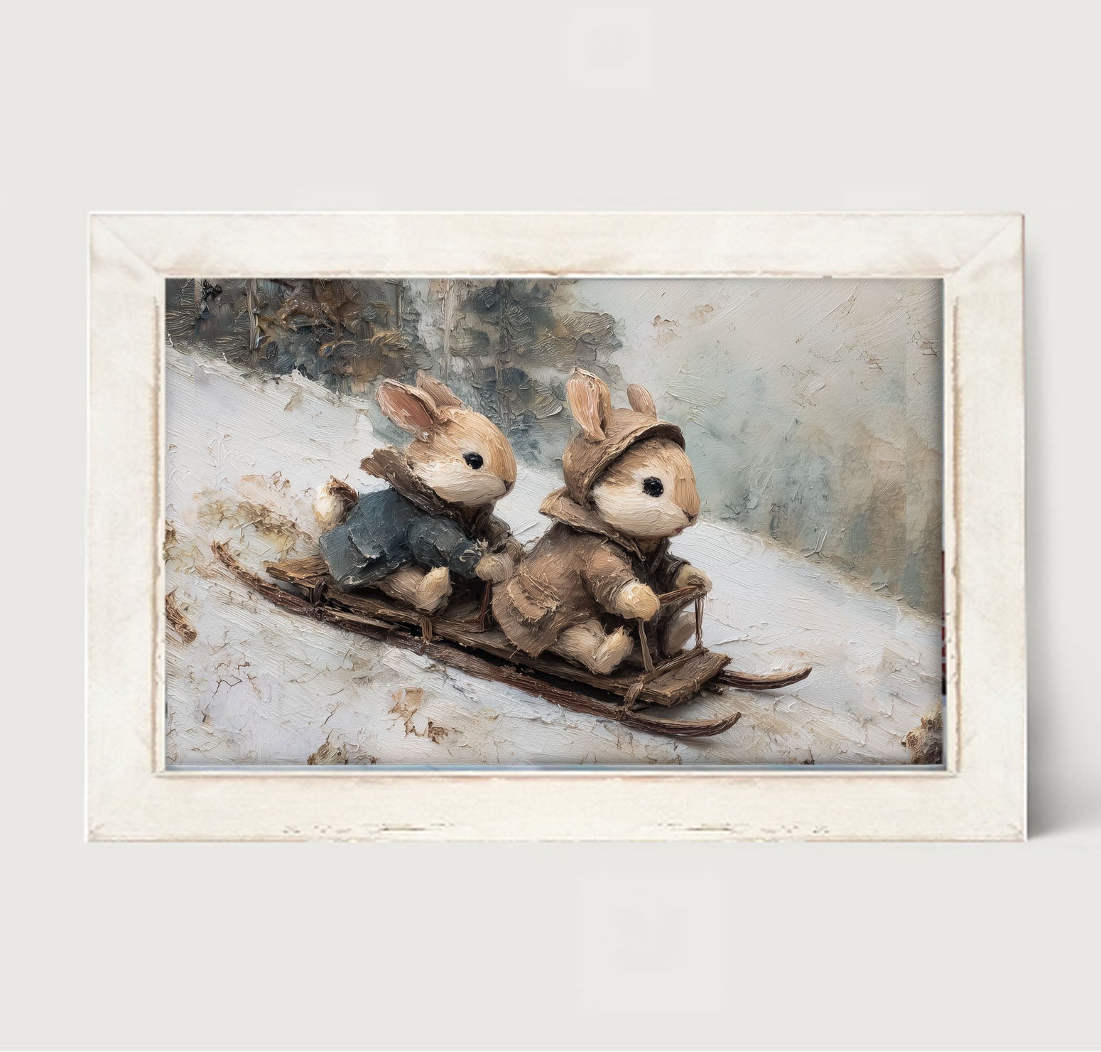 Bunnies Sledding