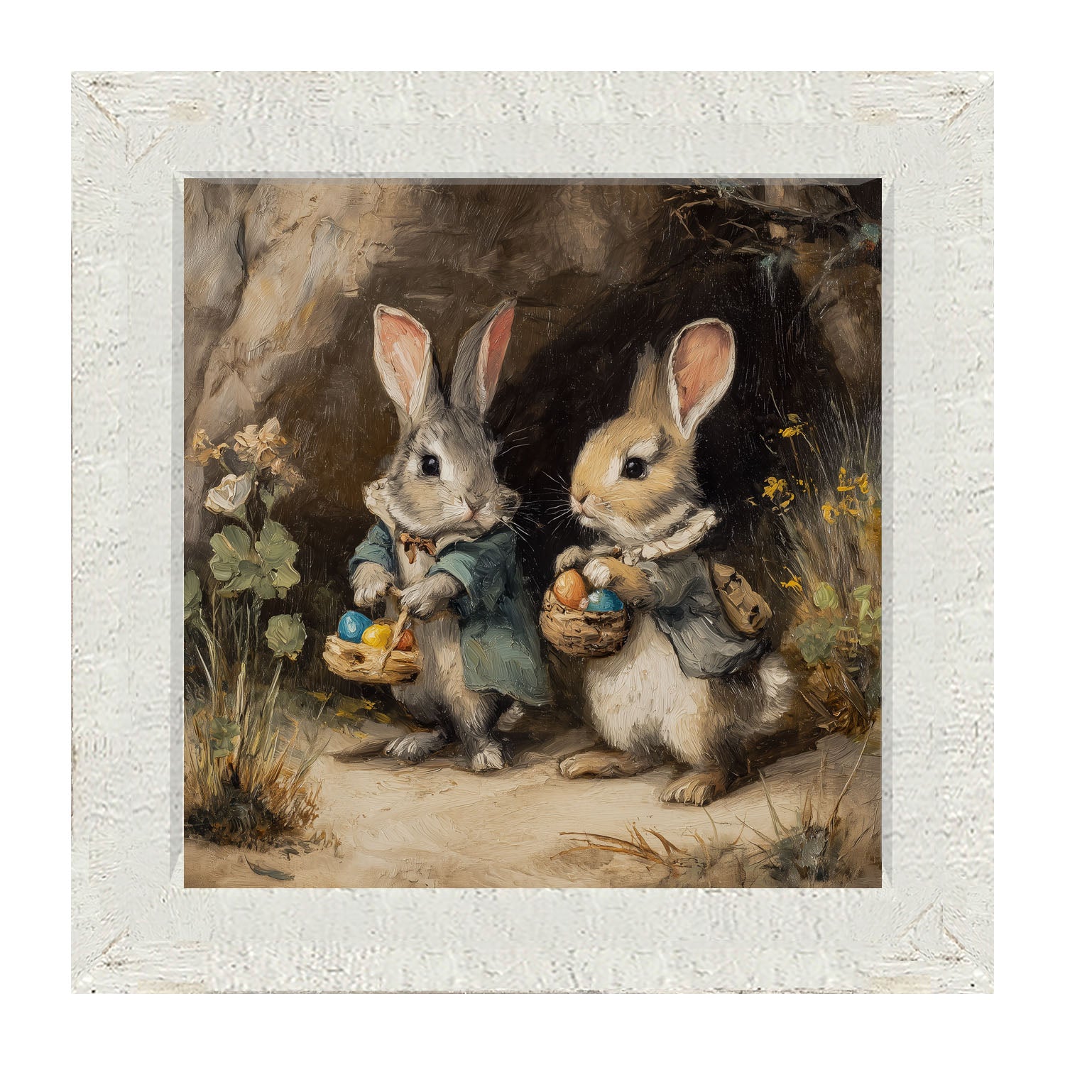 Easter Bunnies in the Country - Framed Art