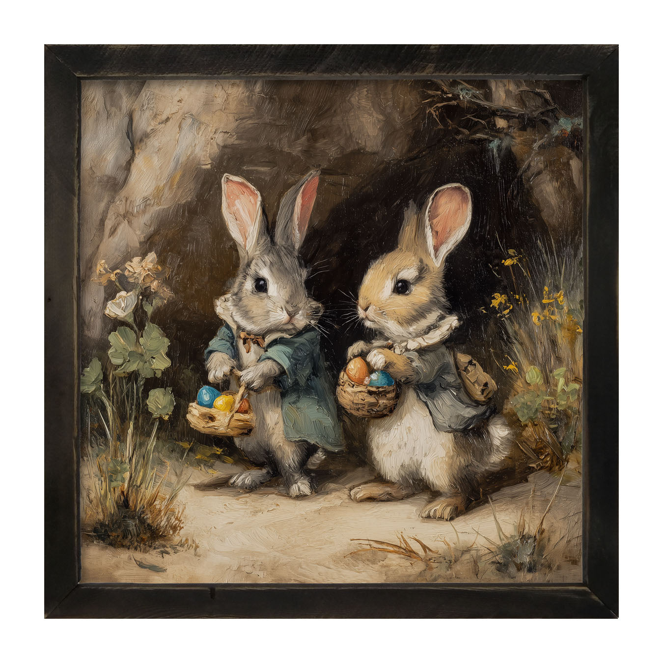 Easter Bunnies in the Country - Framed Art