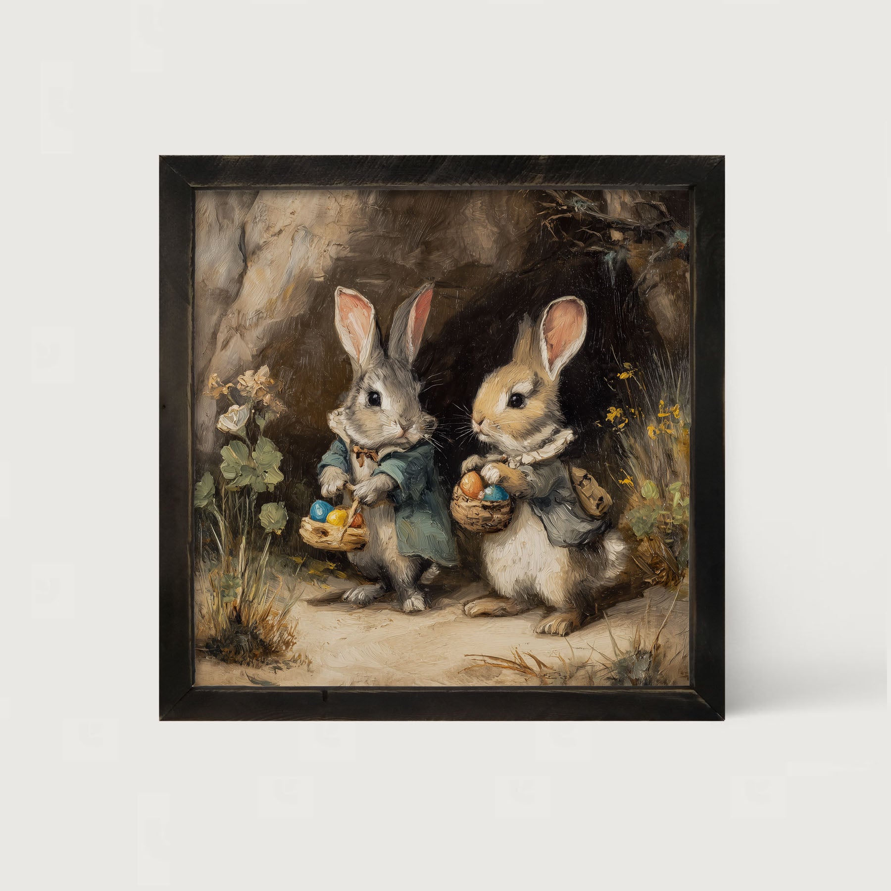 Easter Bunnies in the Country - Framed Art