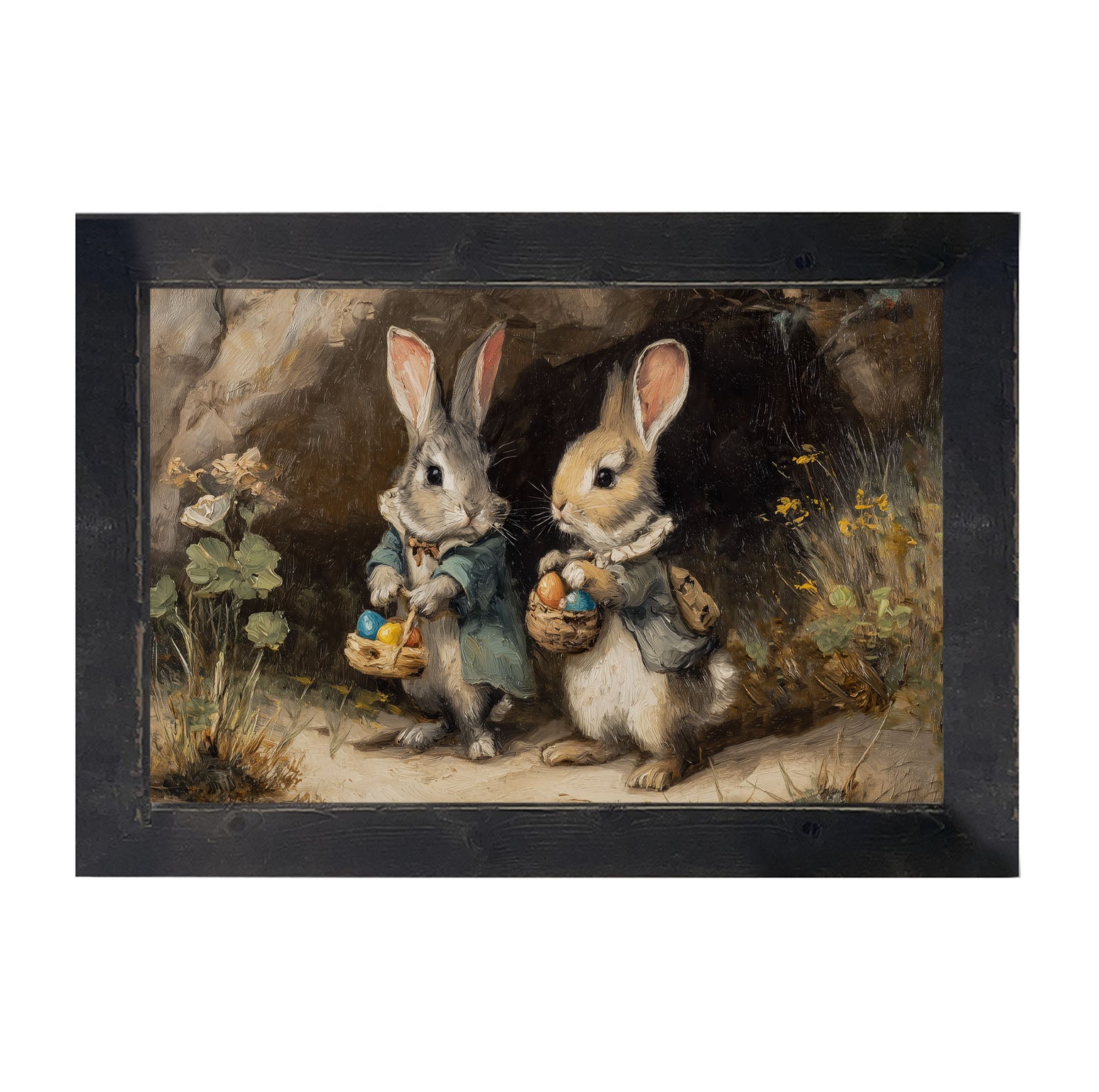 Easter Bunnies in the Country - Framed Art