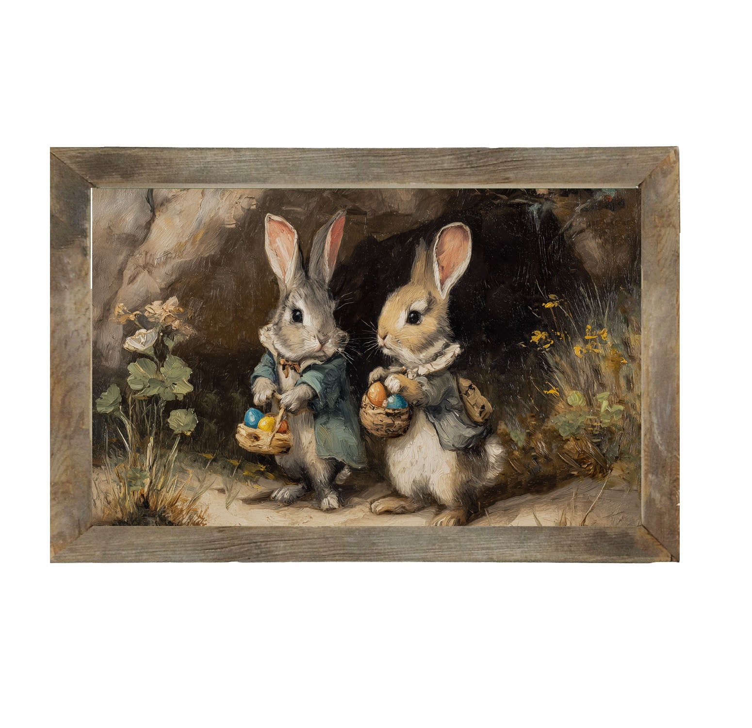 Easter Bunnies in the Country - Framed Art
