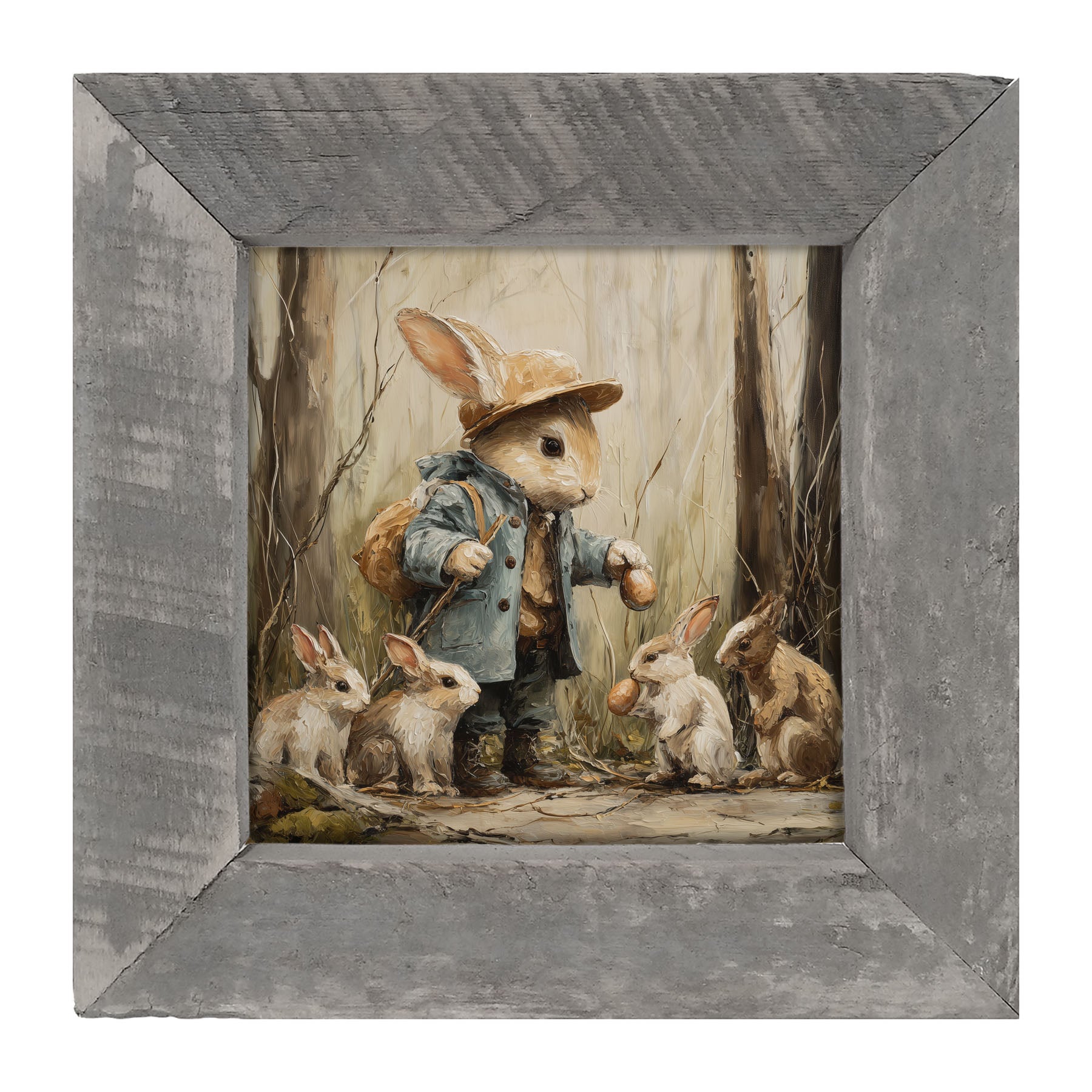 Country Friends - Ethan and Some Bunnies - Framed Art