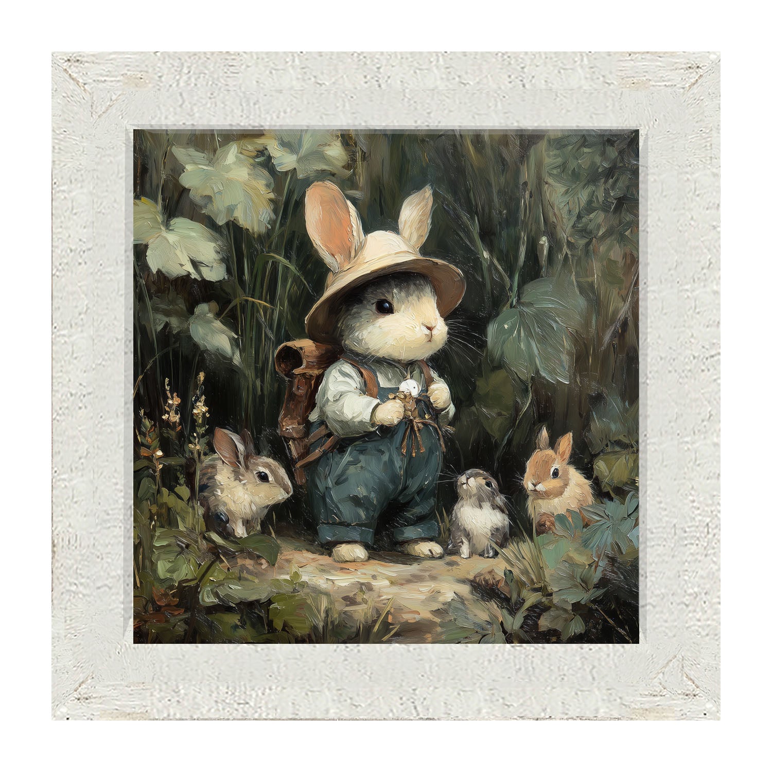 Country Friends - Quinn and Some Bunnies - Framed Art