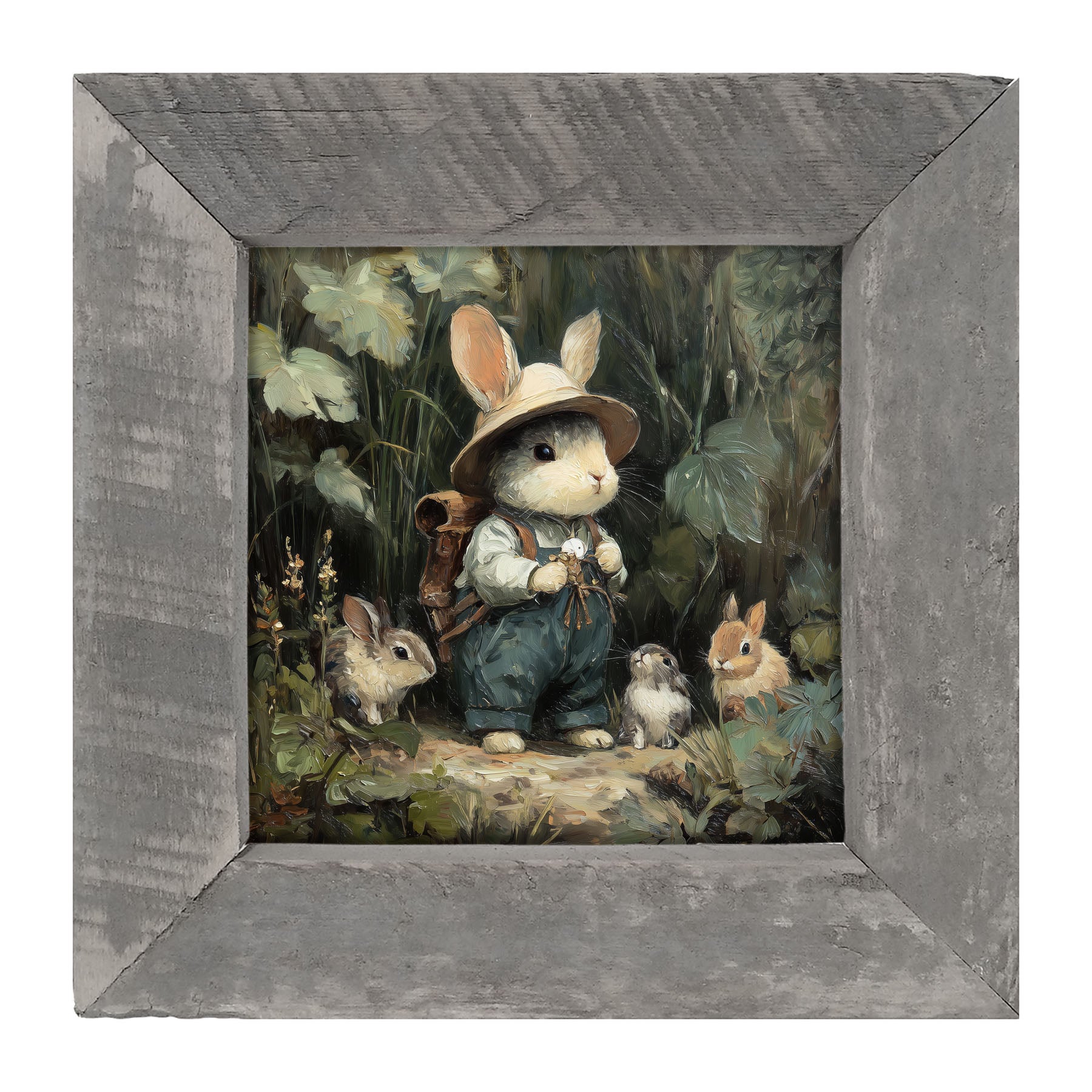 Country Friends - Quinn and Some Bunnies - Framed Art