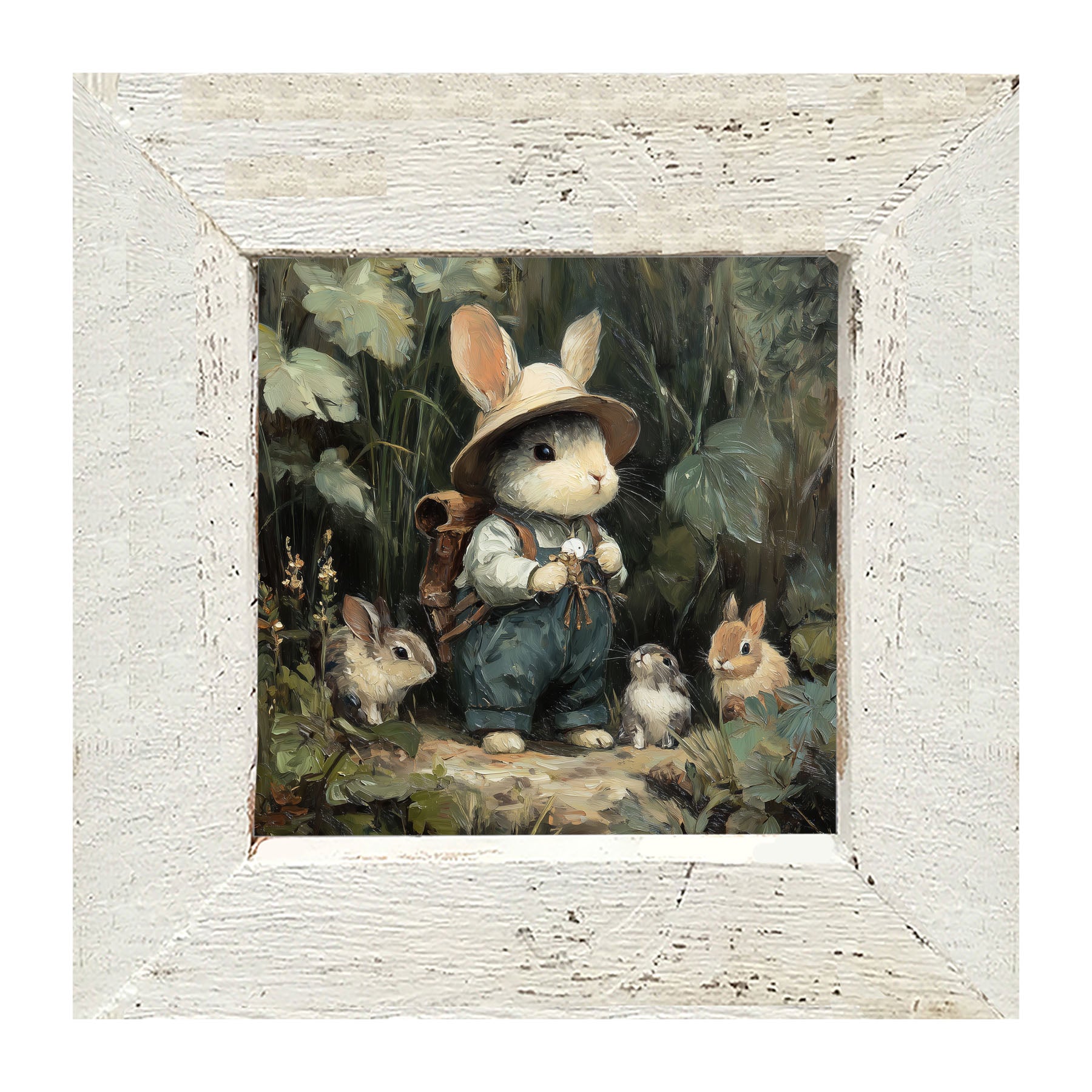 Country Friends - Quinn and Some Bunnies - Framed Art