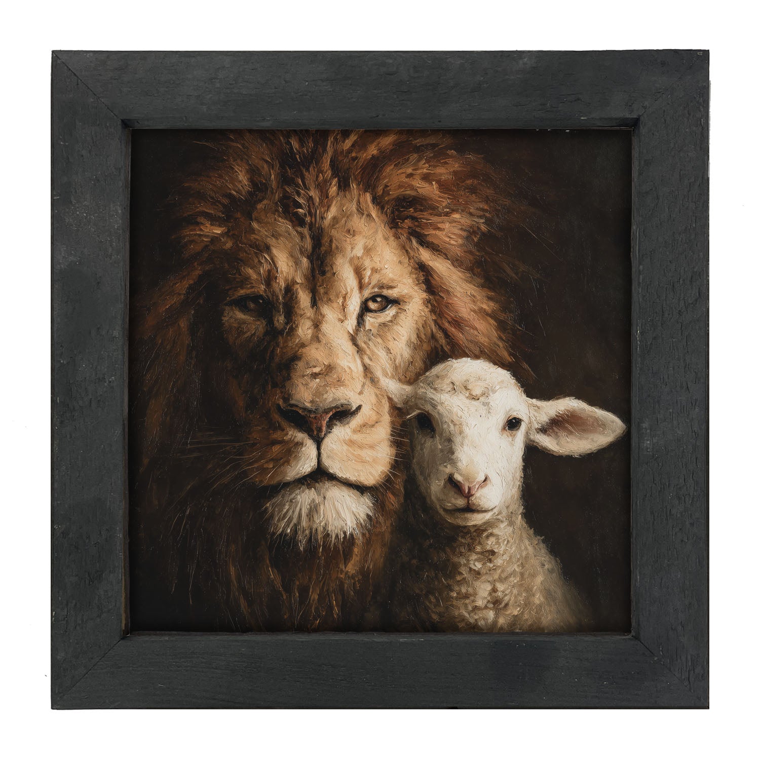 The Lion and The Lamb - A Portrait - Framed Art