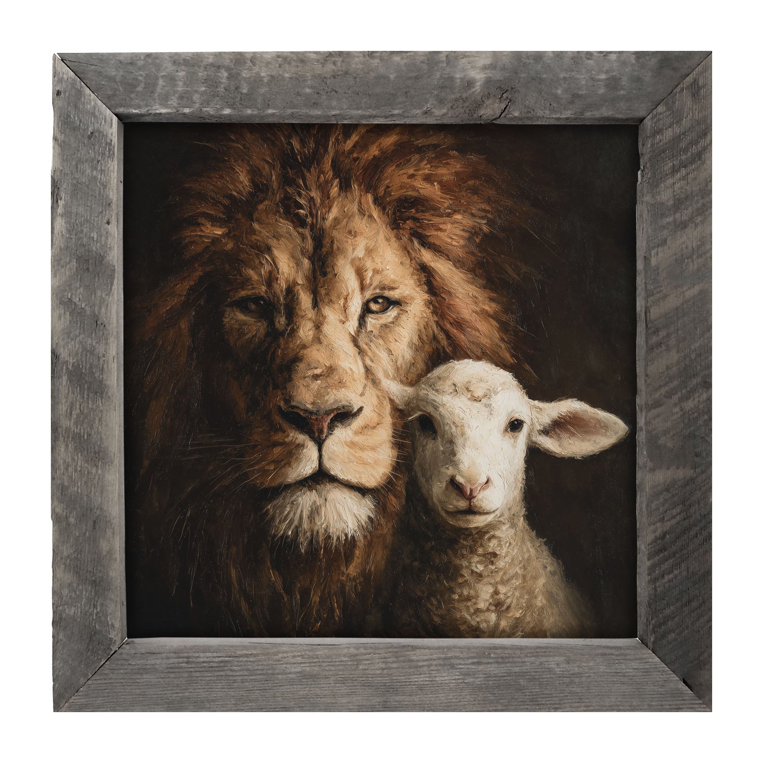 The Lion and The Lamb - A Portrait - Framed Art