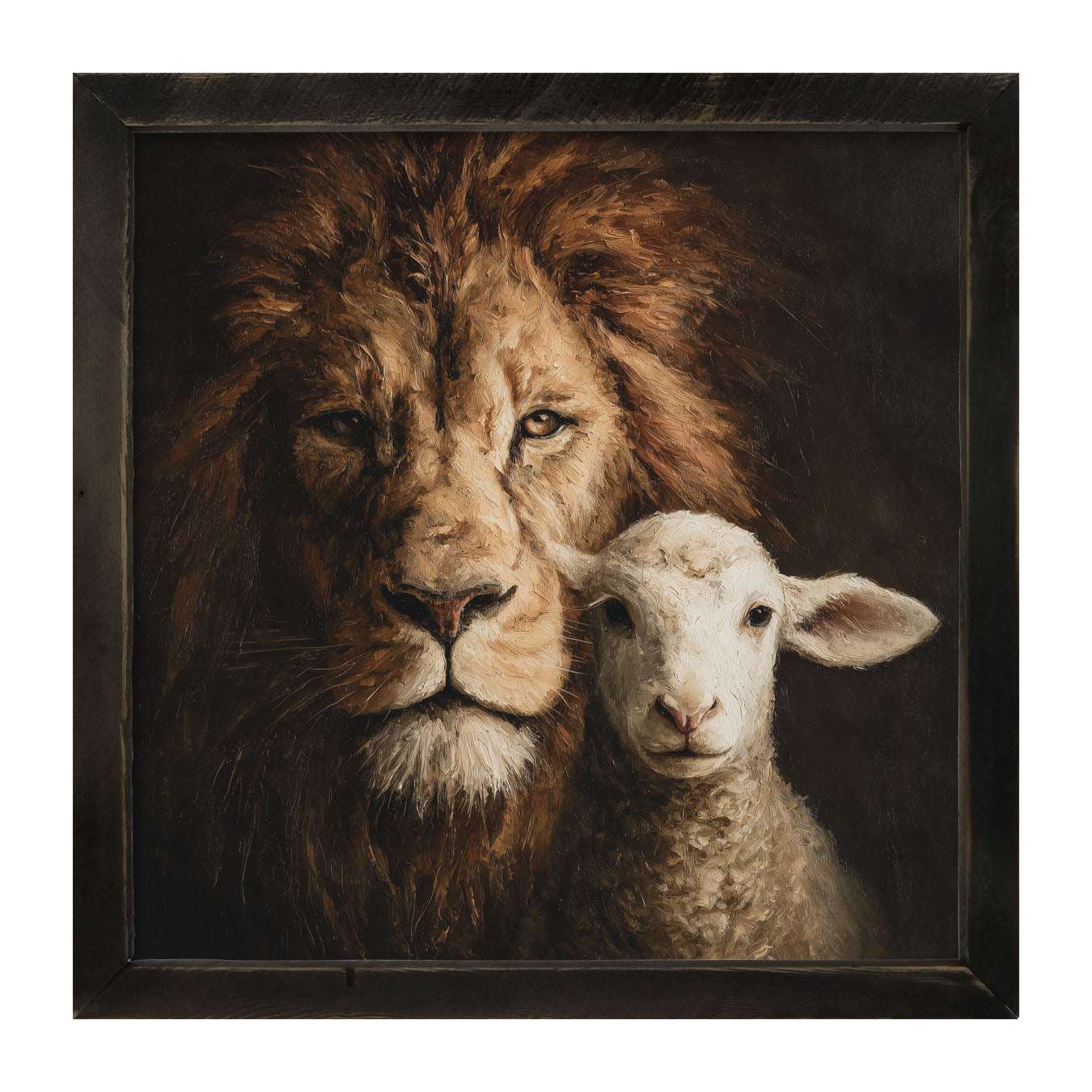 The Lion and The Lamb - A Portrait - Framed Art