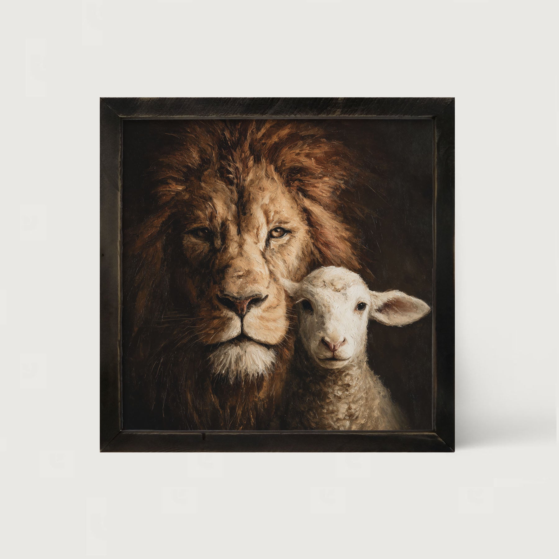 The Lion and The Lamb - A Portrait - Framed Art
