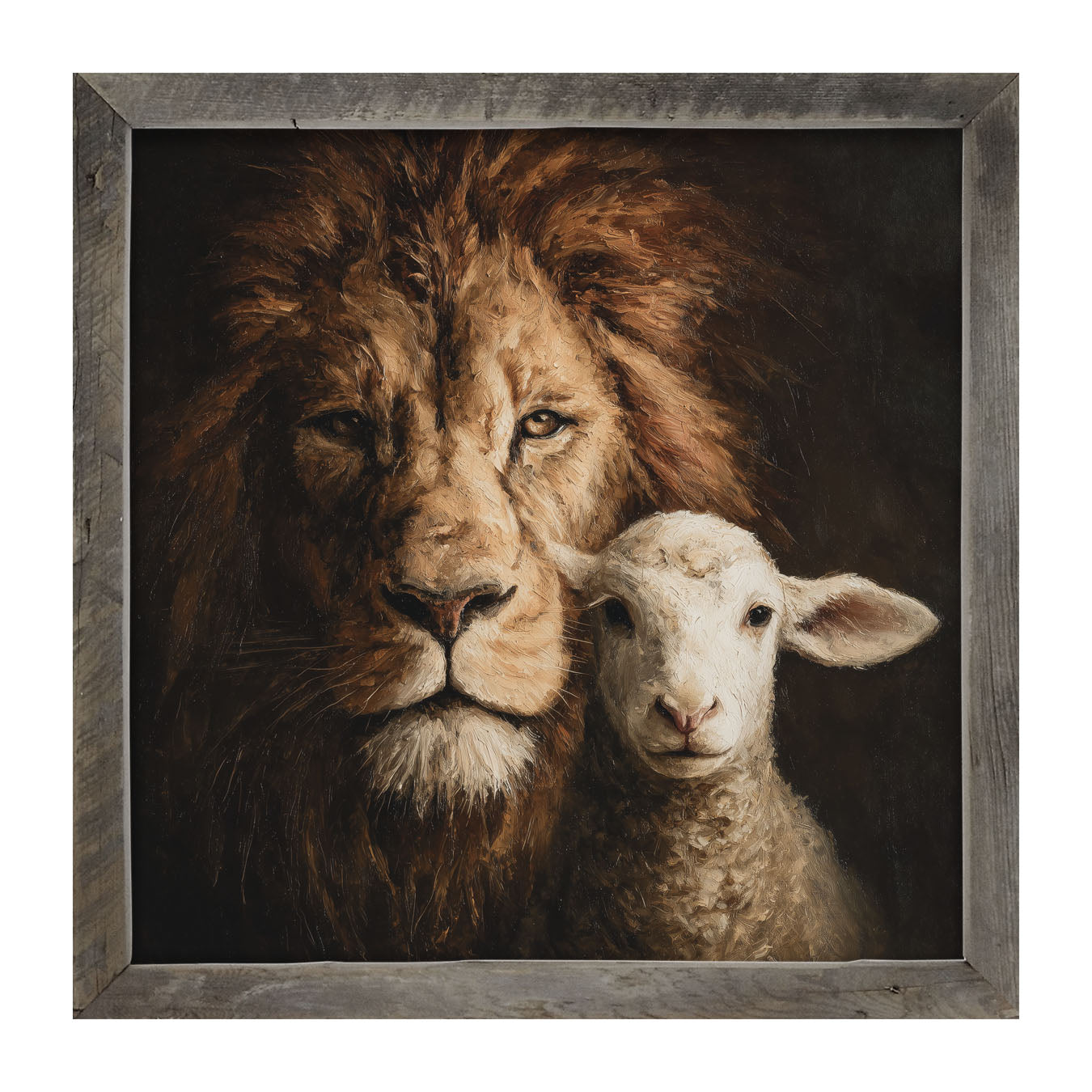 The Lion and The Lamb - A Portrait - Framed Art