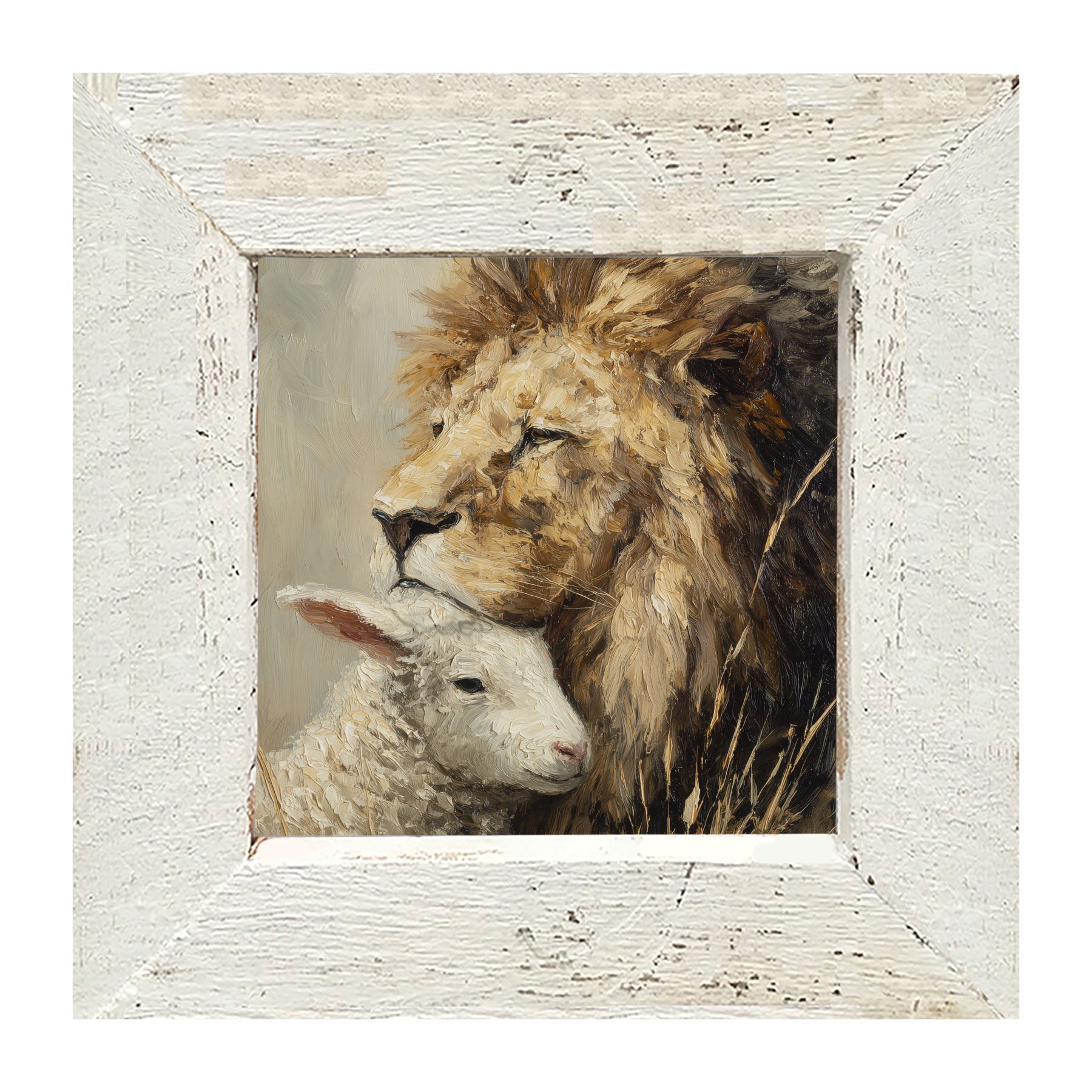 The Lion and The Lamb - At Rest - Framed Art