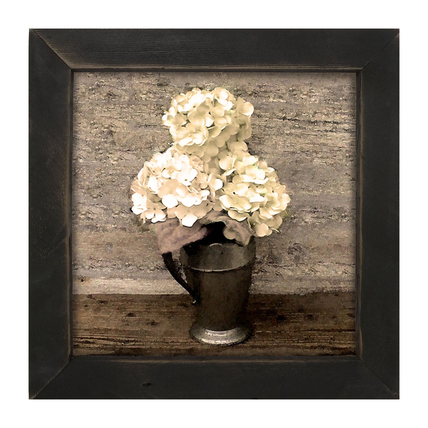 White Hydrangeas - Framed art