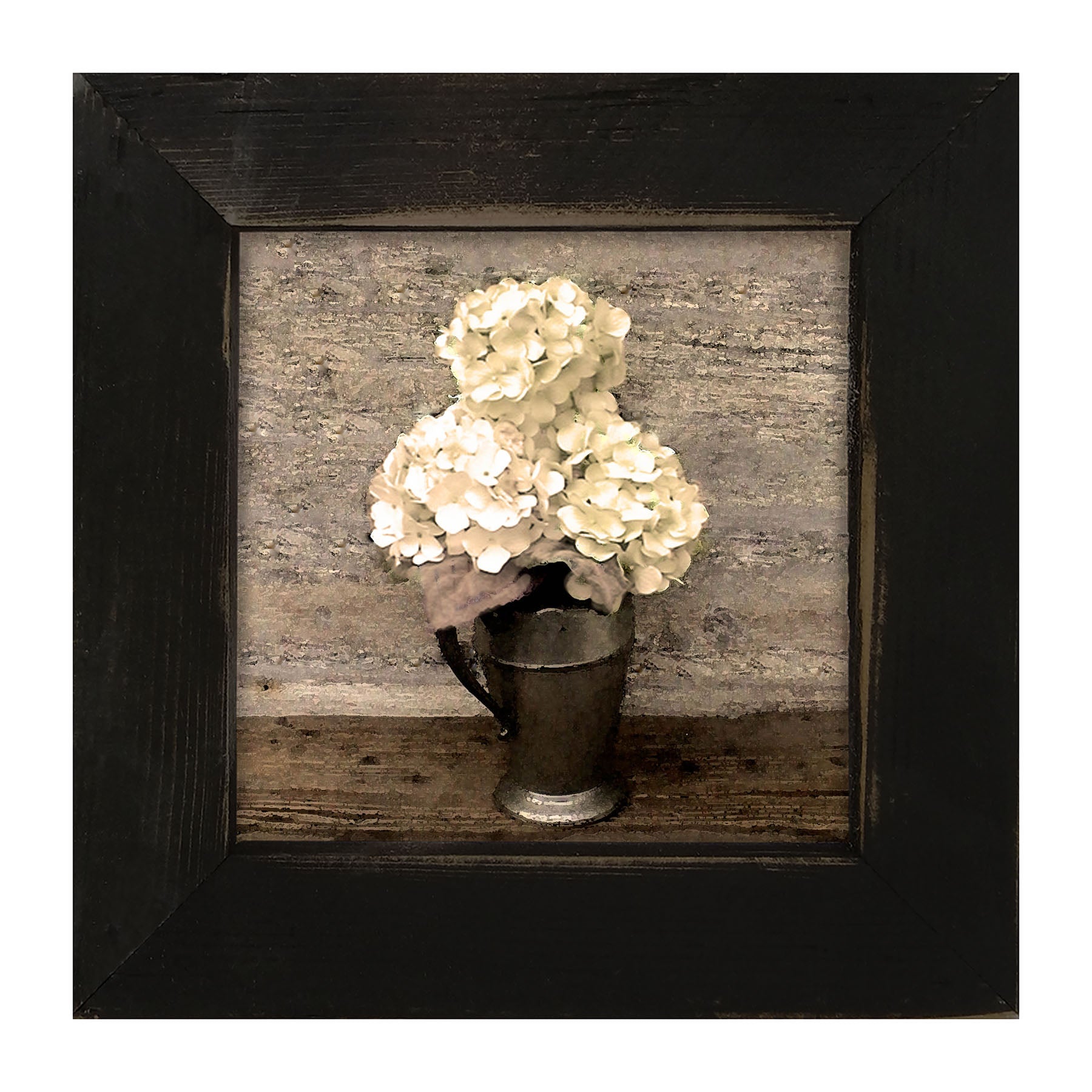 White Hydrangeas - Framed art