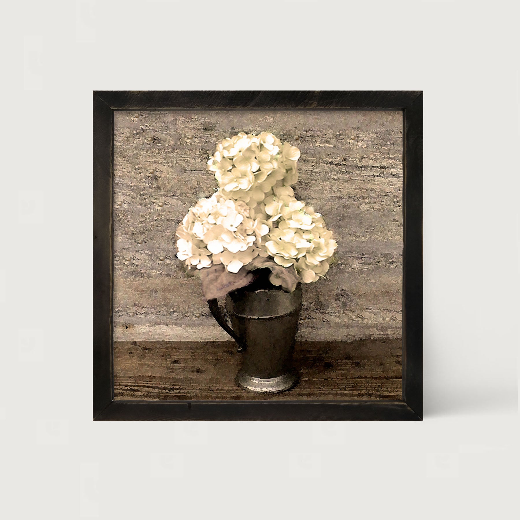 White Hydrangeas - Framed art
