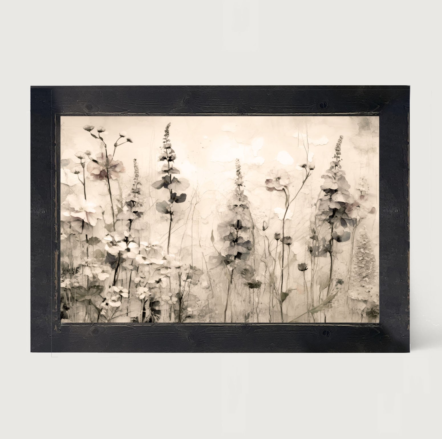 Monochrome flowers 1 - Framed art