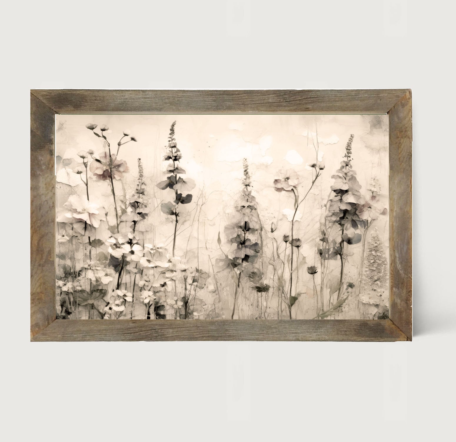 Monochrome flowers 1 - Framed art