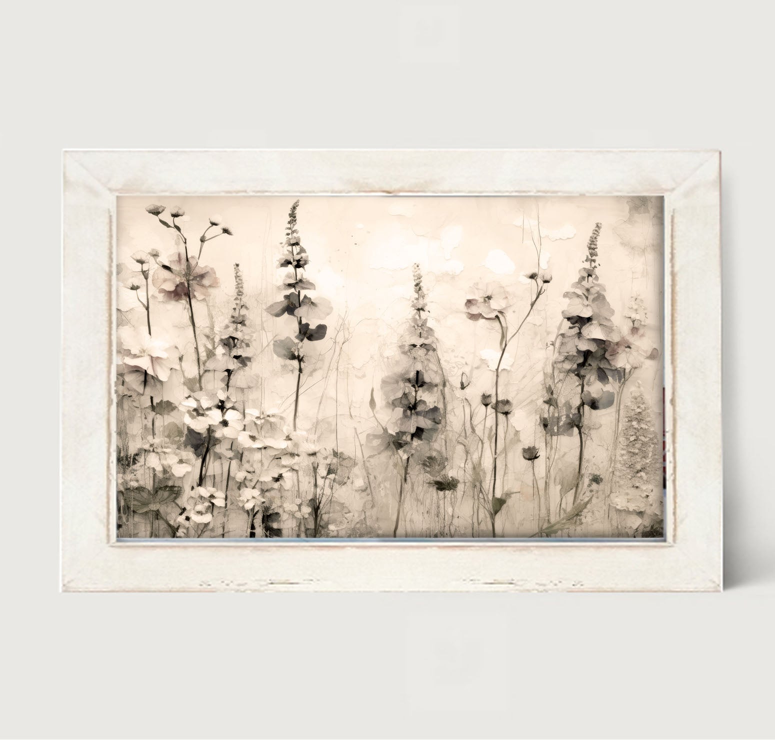 Monochrome flowers 1 - Framed art
