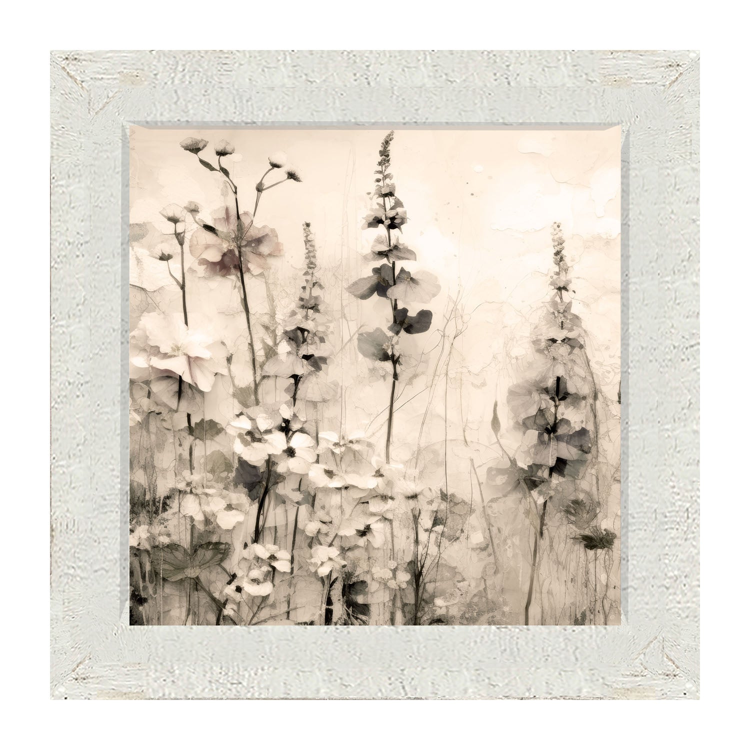 Monochrome flowers 1 - Framed art