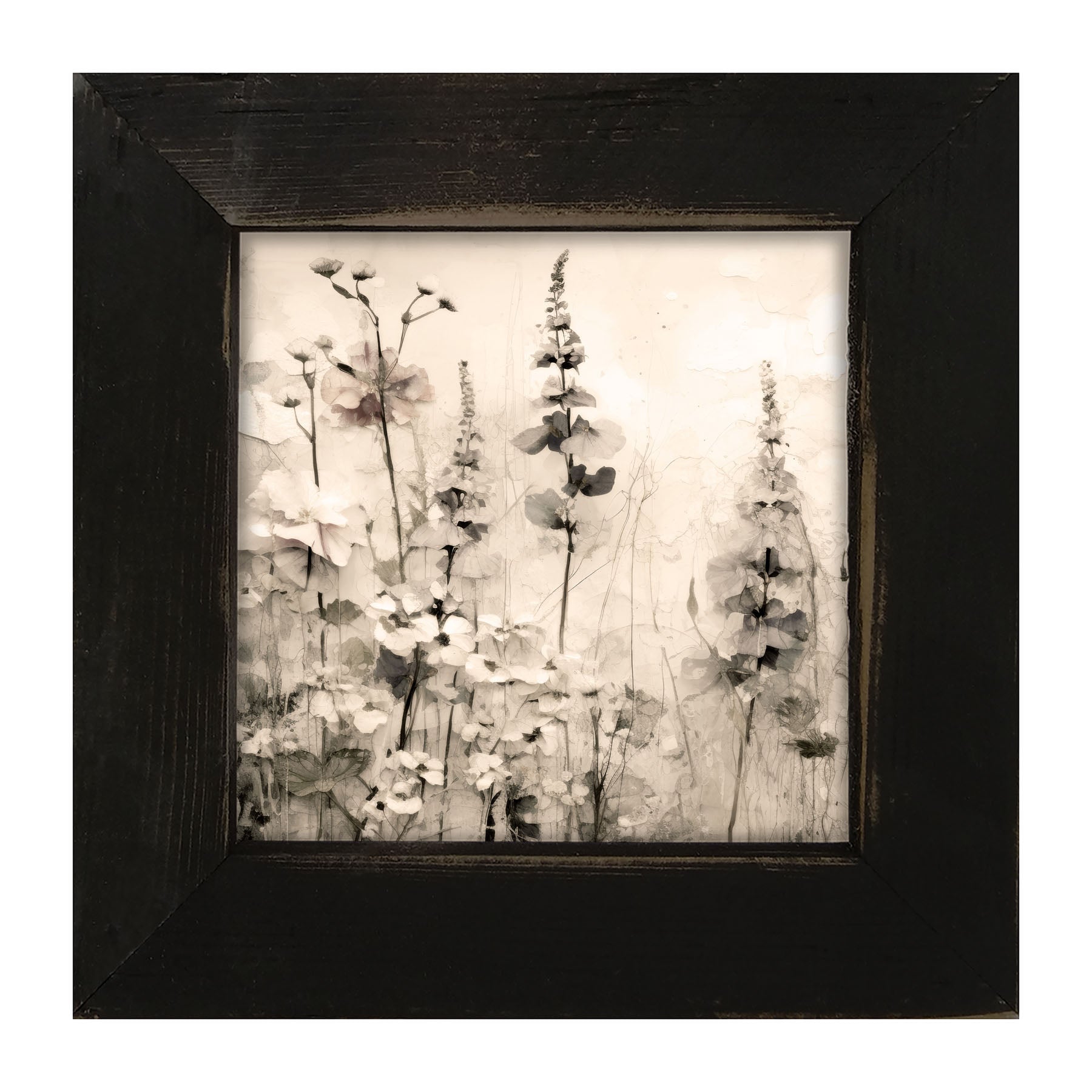 Monochrome flowers 1 - Framed art