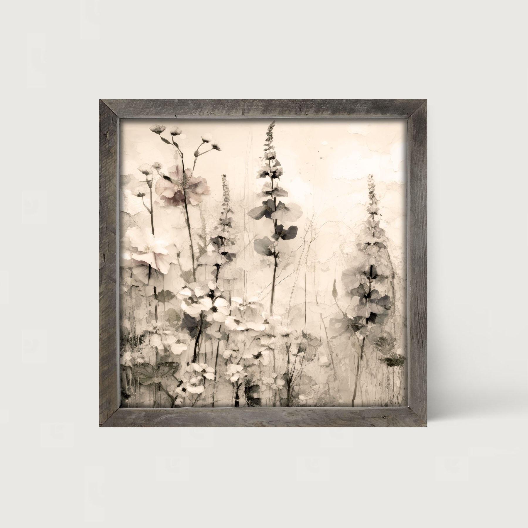 Monochrome flowers 1 - Framed art