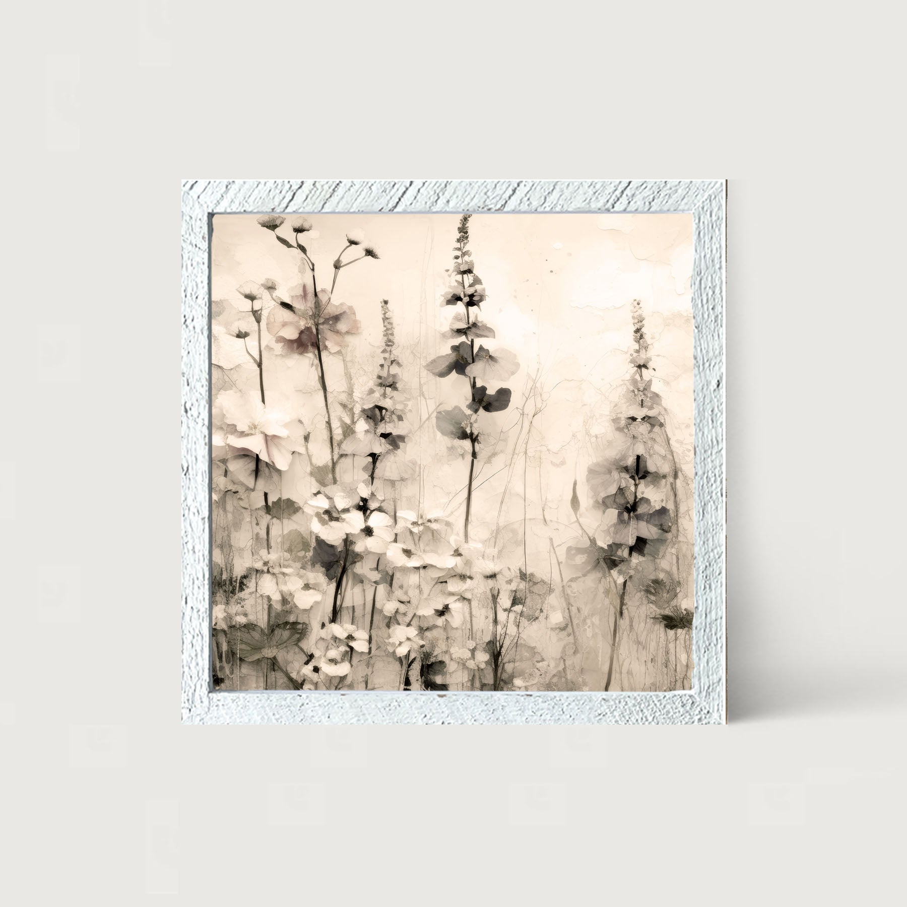 Monochrome flowers 1 - Framed art