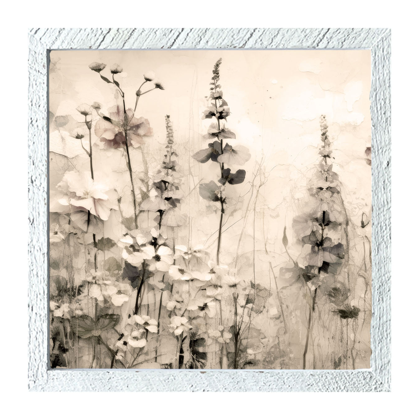 Monochrome flowers 1 - Framed art
