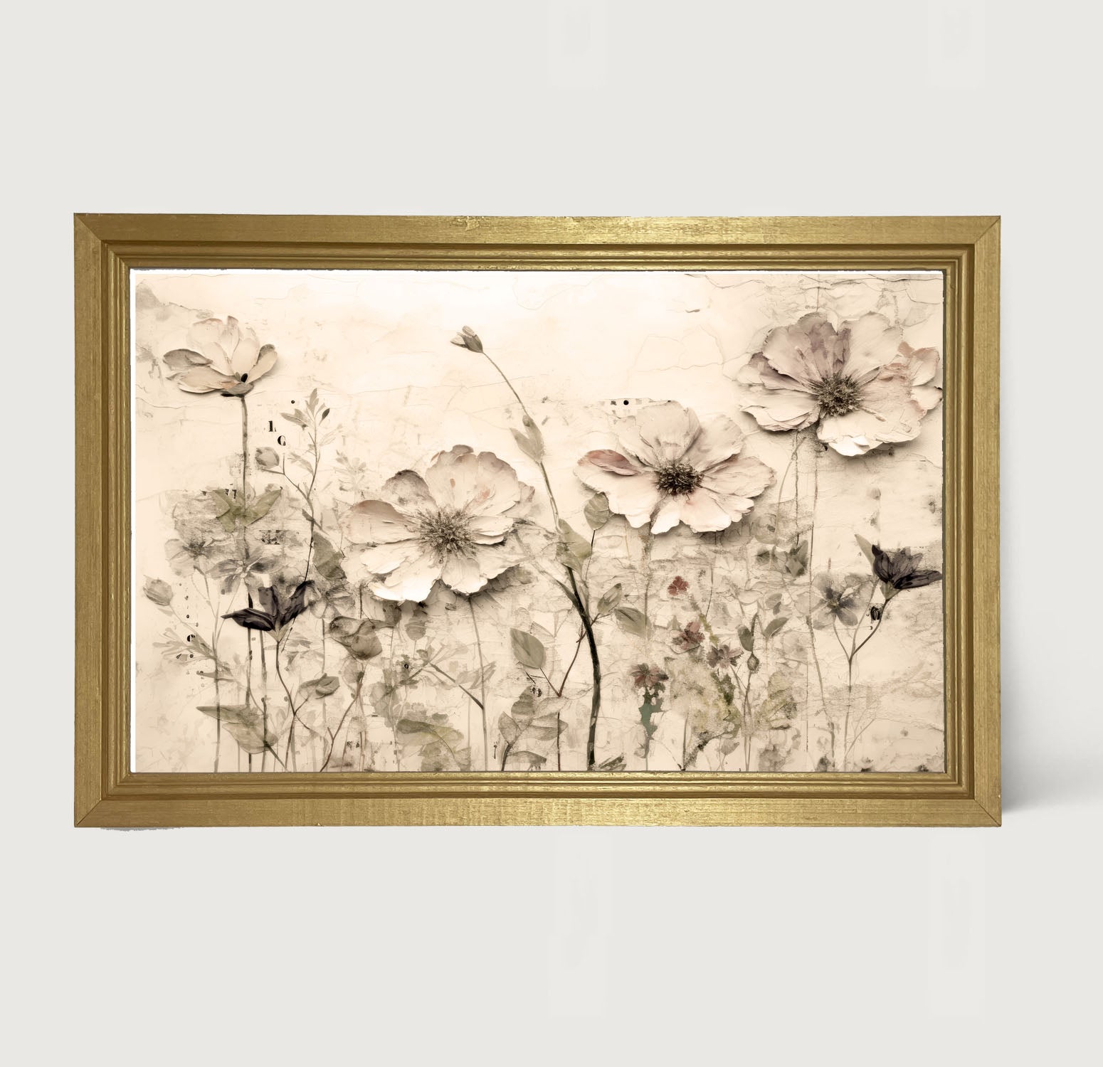 Monochrome flowers 2 - Framed art