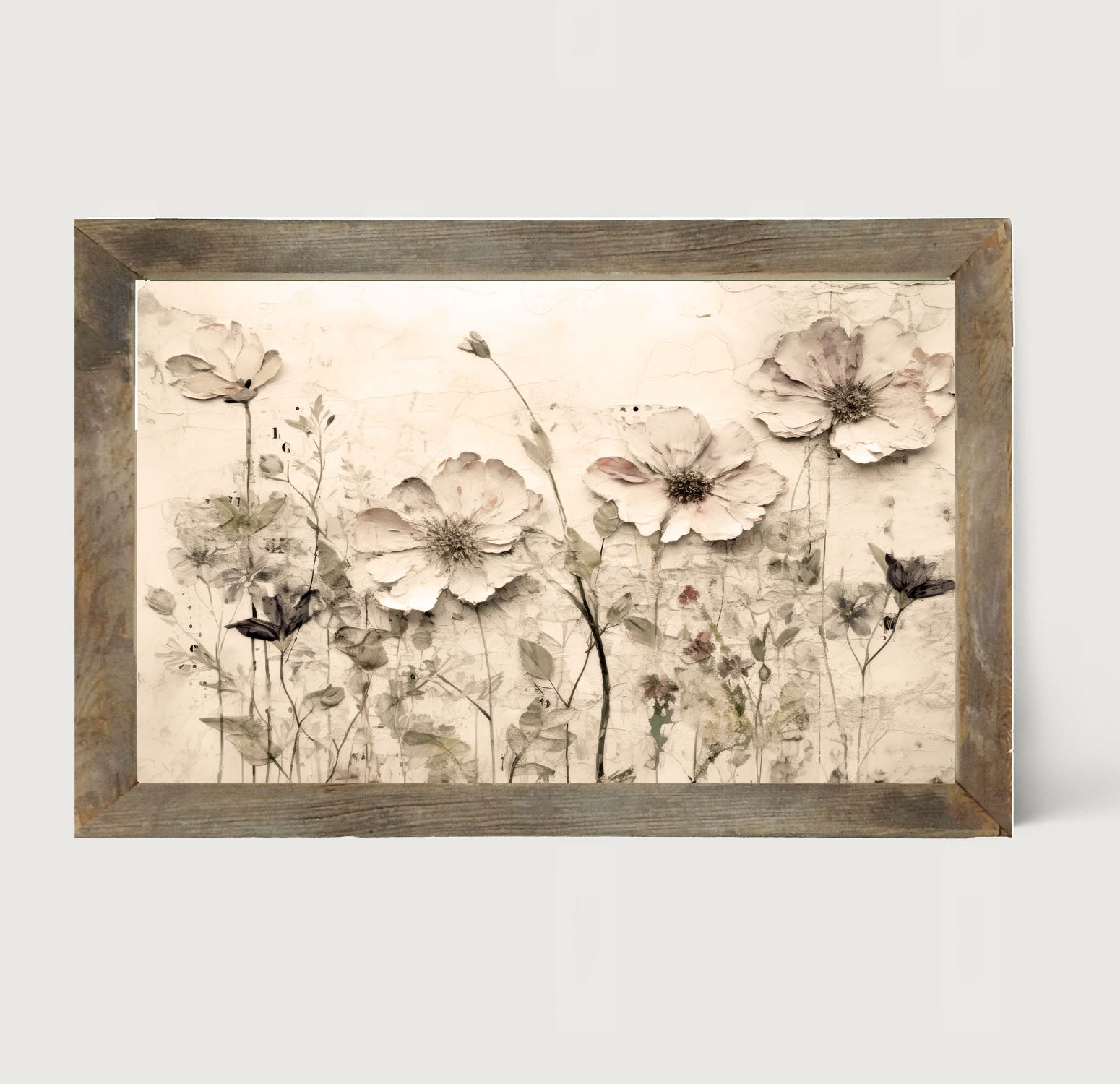 Monochrome flowers 2 - Framed art