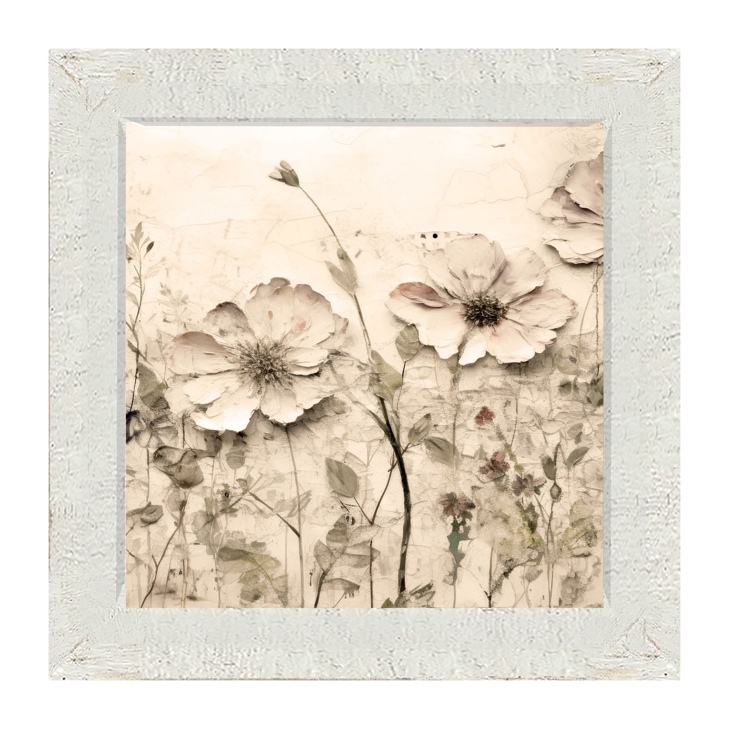Monochrome flowers 2 - Framed art