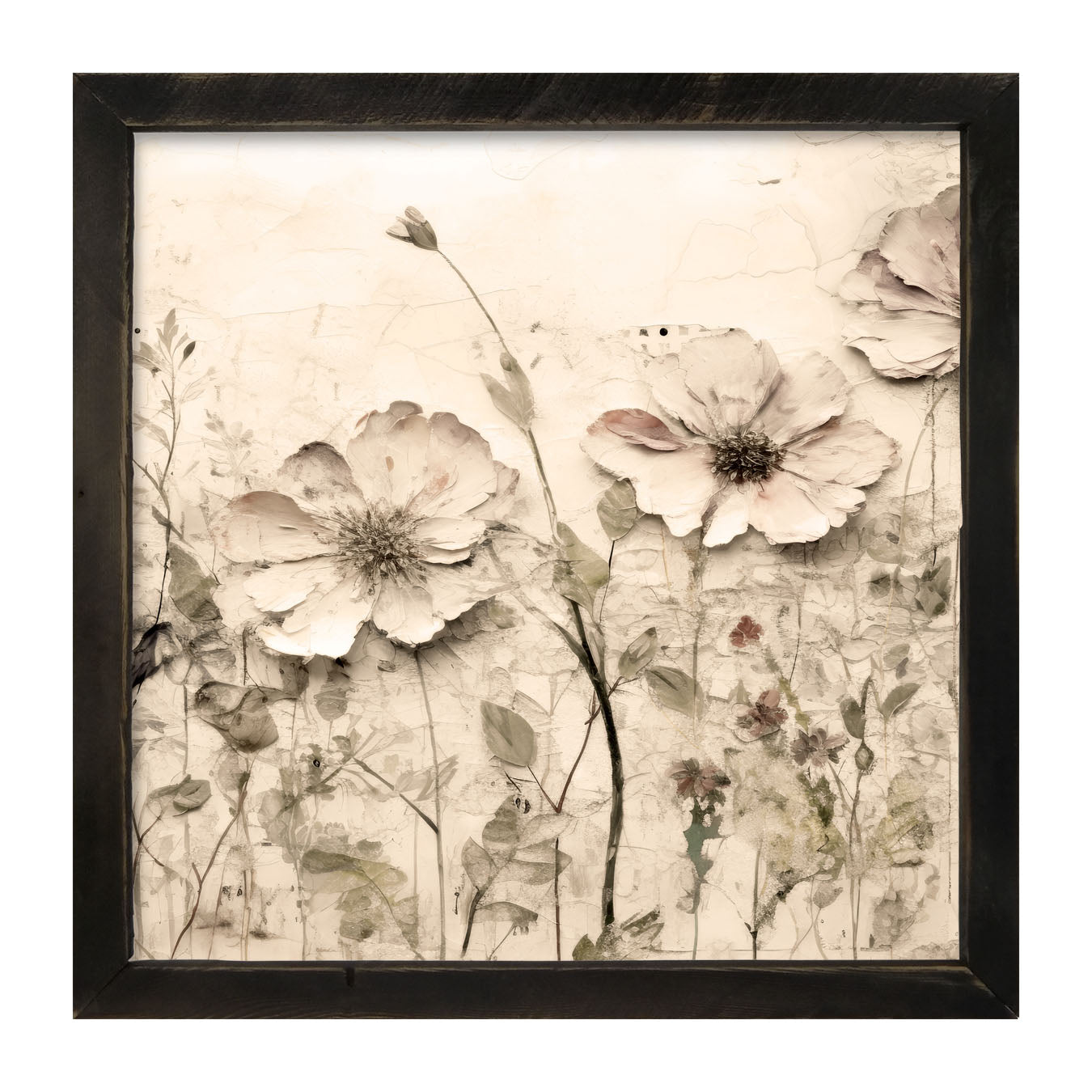 Monochrome flowers 2 - Framed art