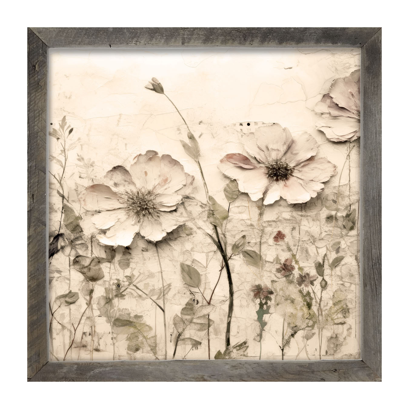 Monochrome flowers 2 - Framed art