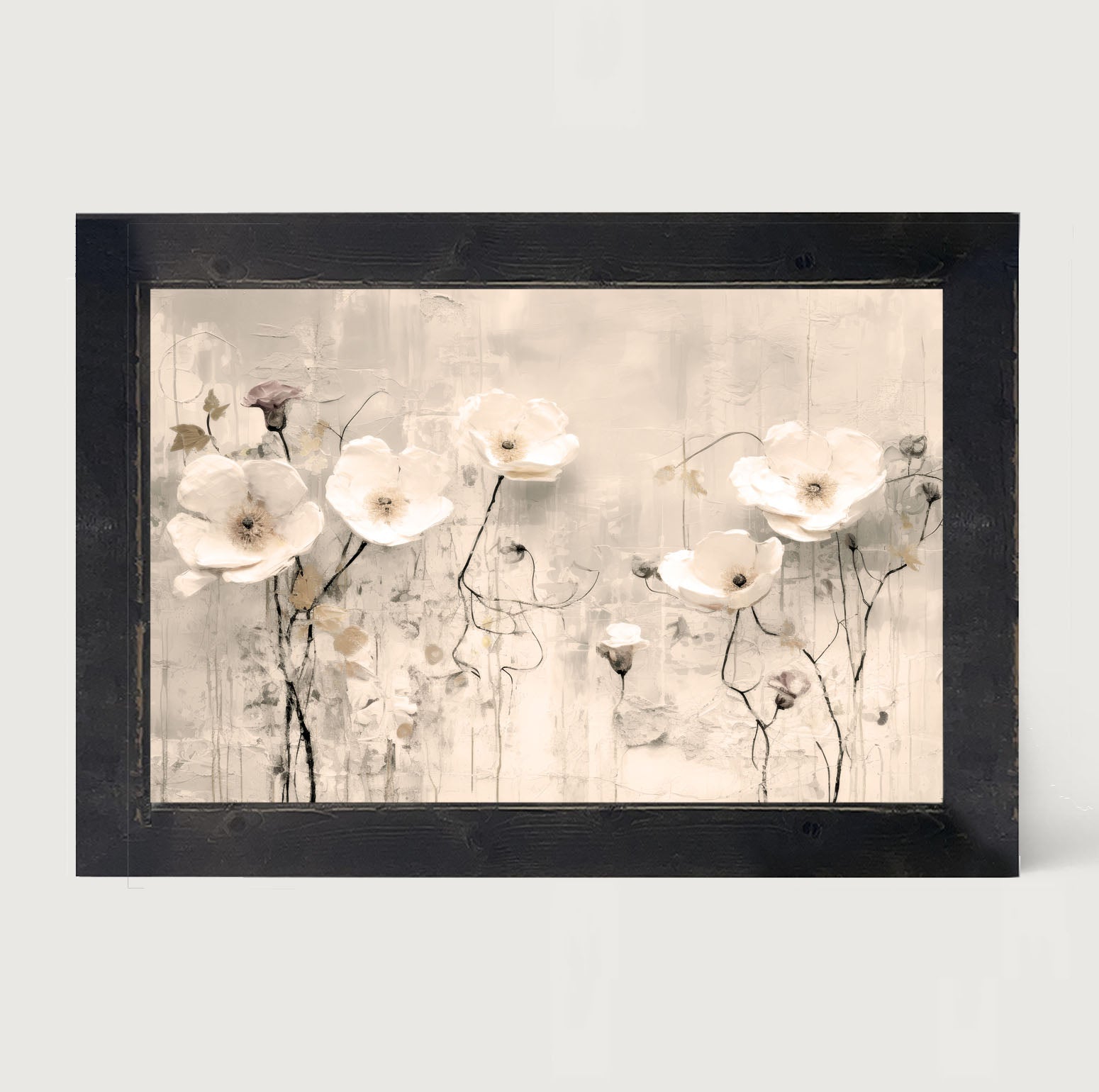 Monochrome flowers 3 - Framed art