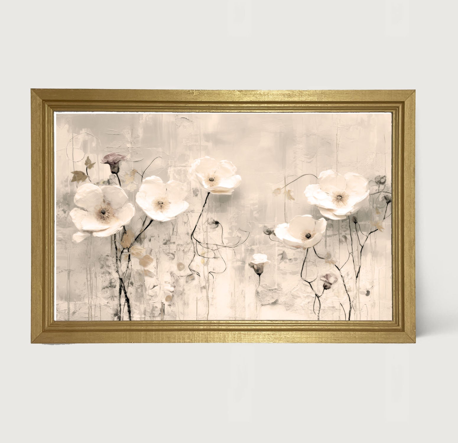 Monochrome flowers 3 - Framed art