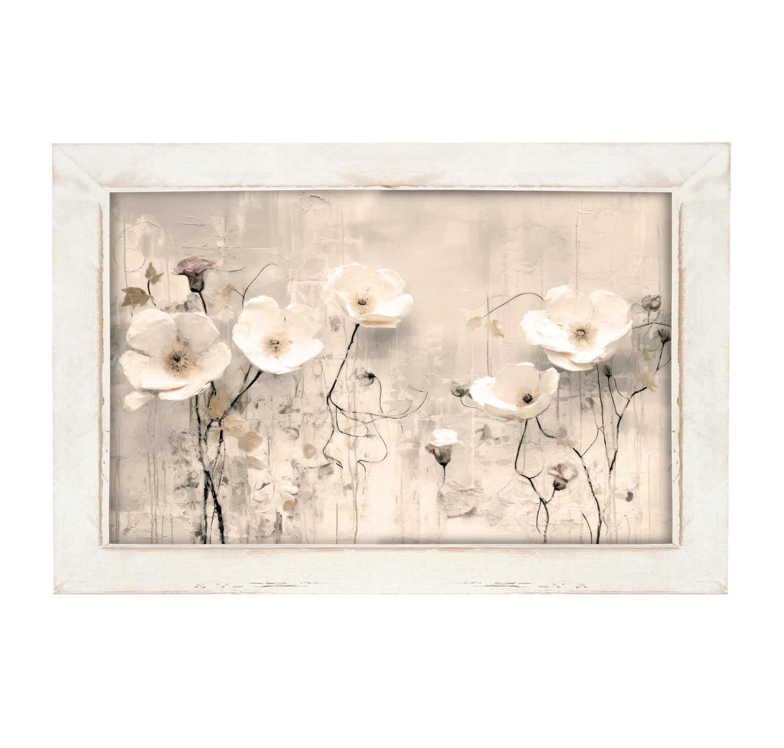 Monochrome flowers 3 - Framed art