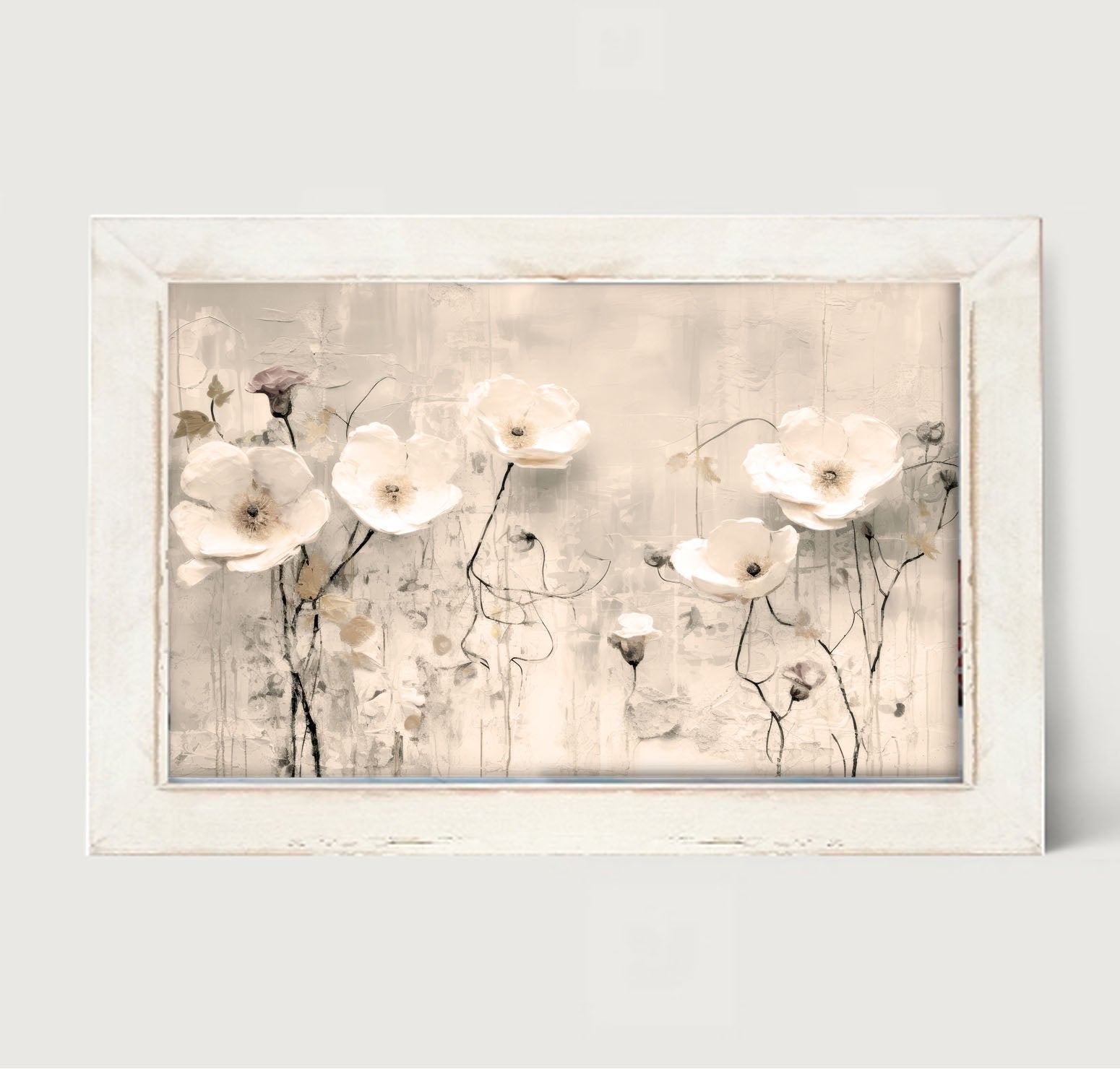 Monochrome flowers 3 - Framed art