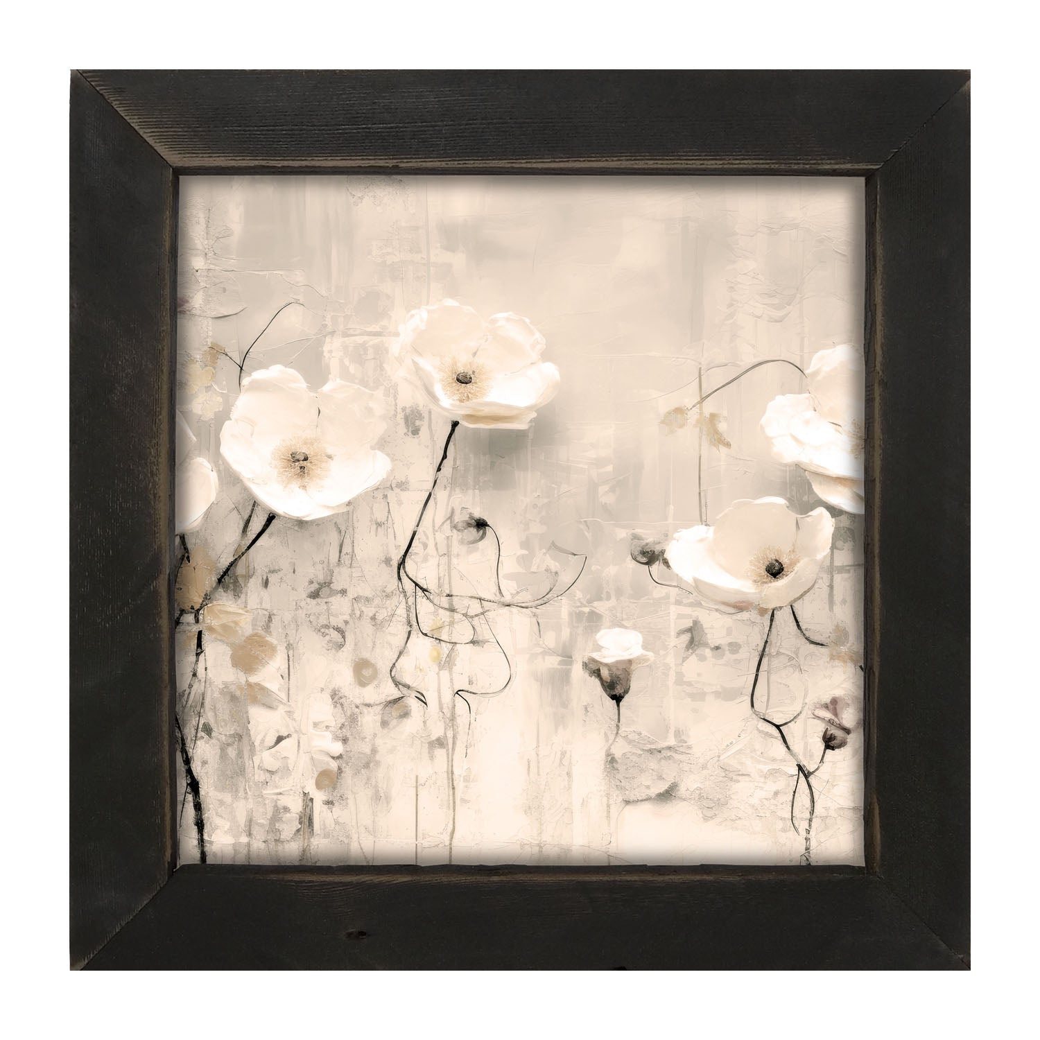 Monochrome flowers 3 - Framed art