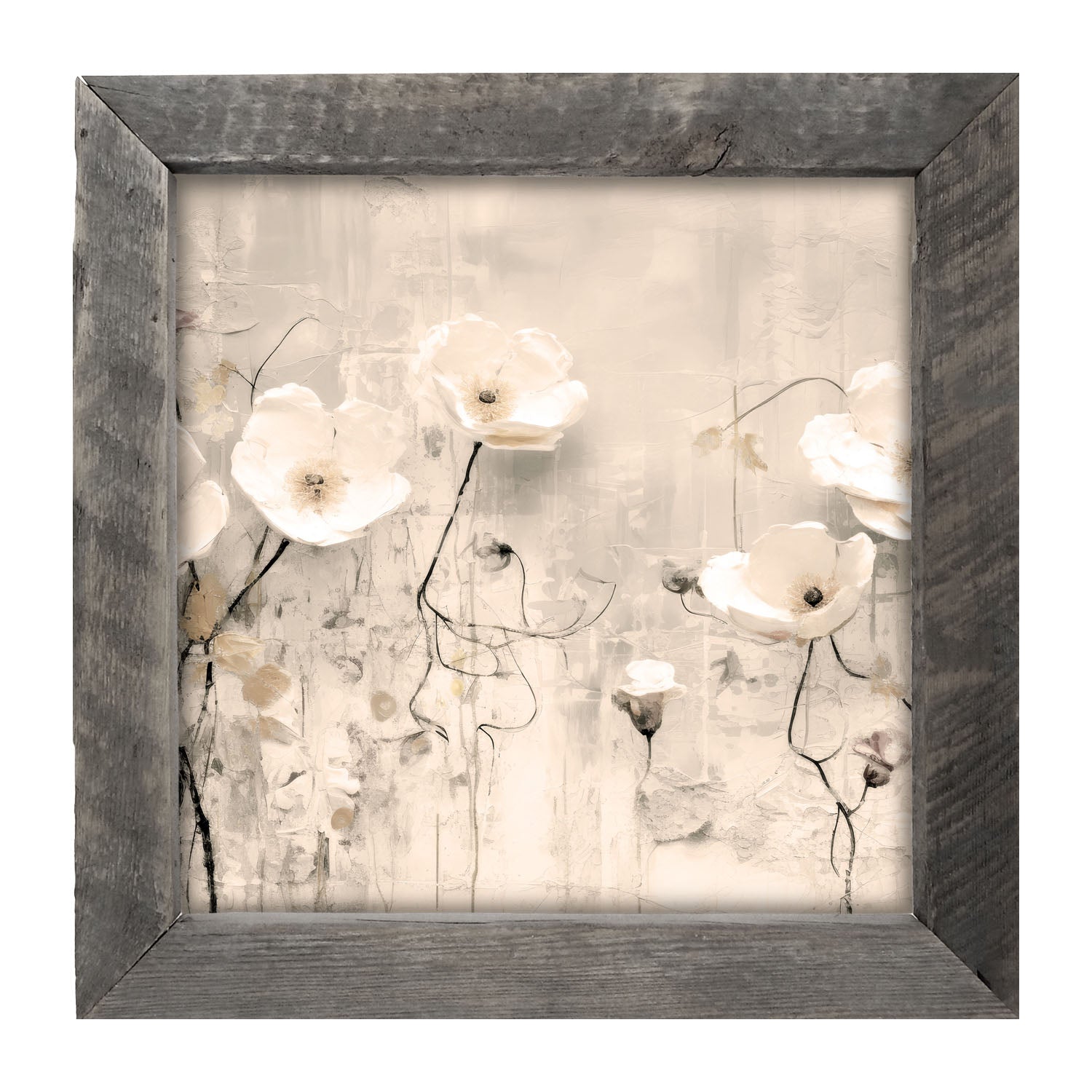 Monochrome flowers 3 - Framed art