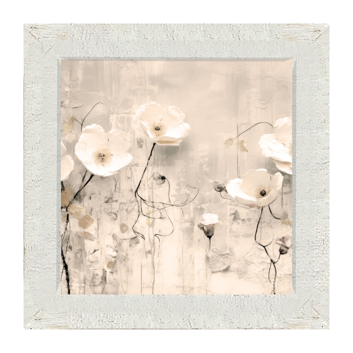 Monochrome flowers 3 - Framed art