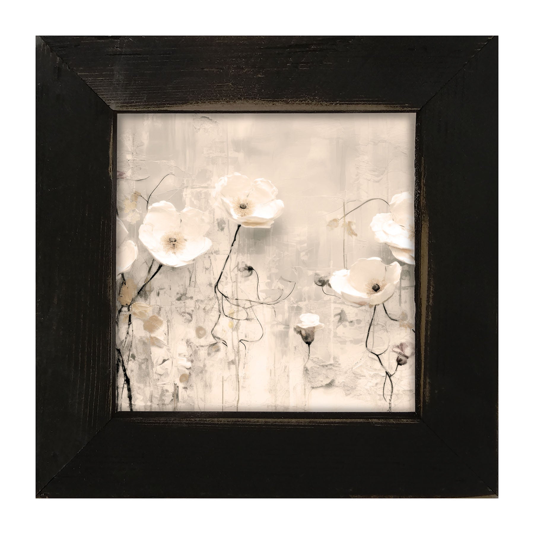 Monochrome flowers 3 - Framed art
