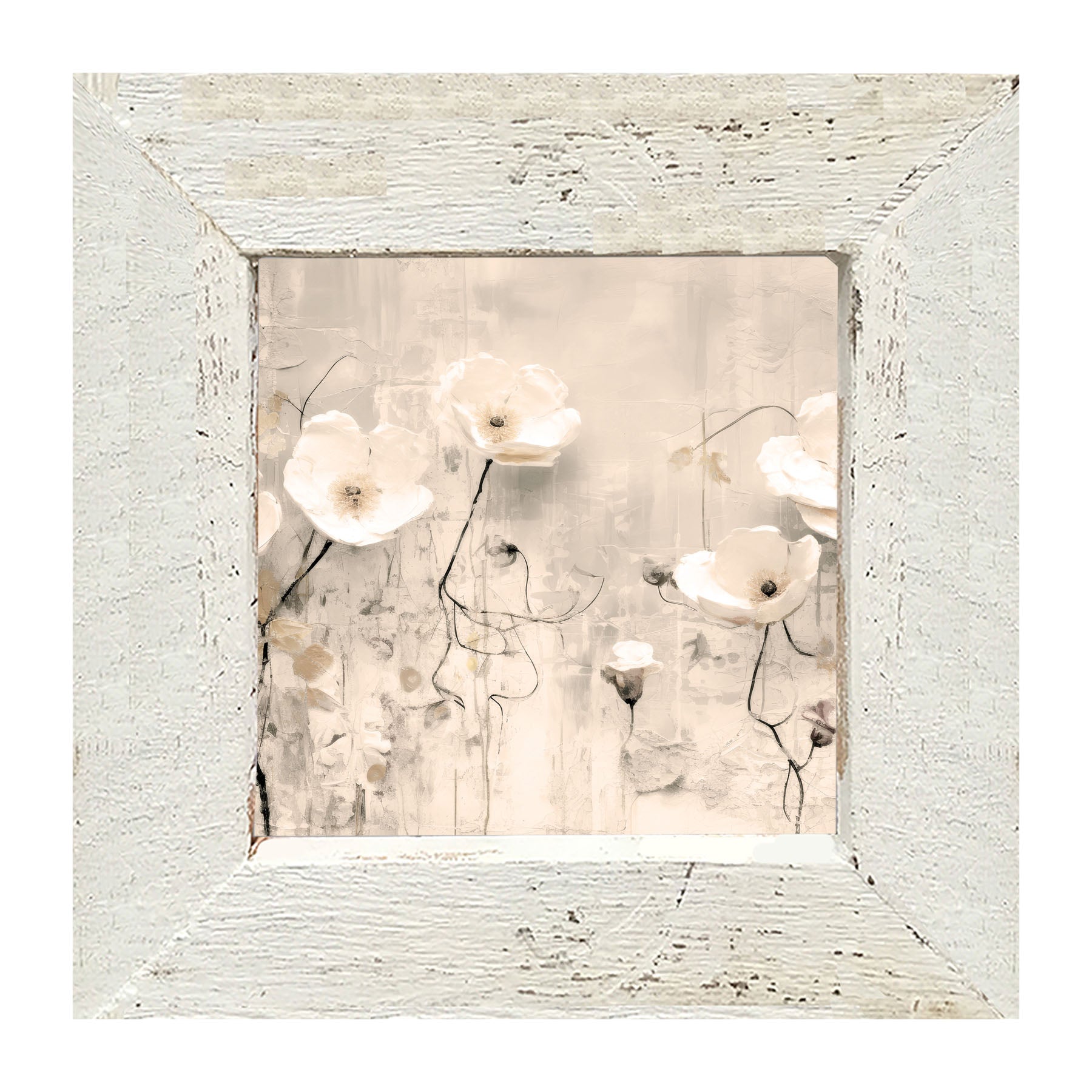 Monochrome flowers 3 - Framed art