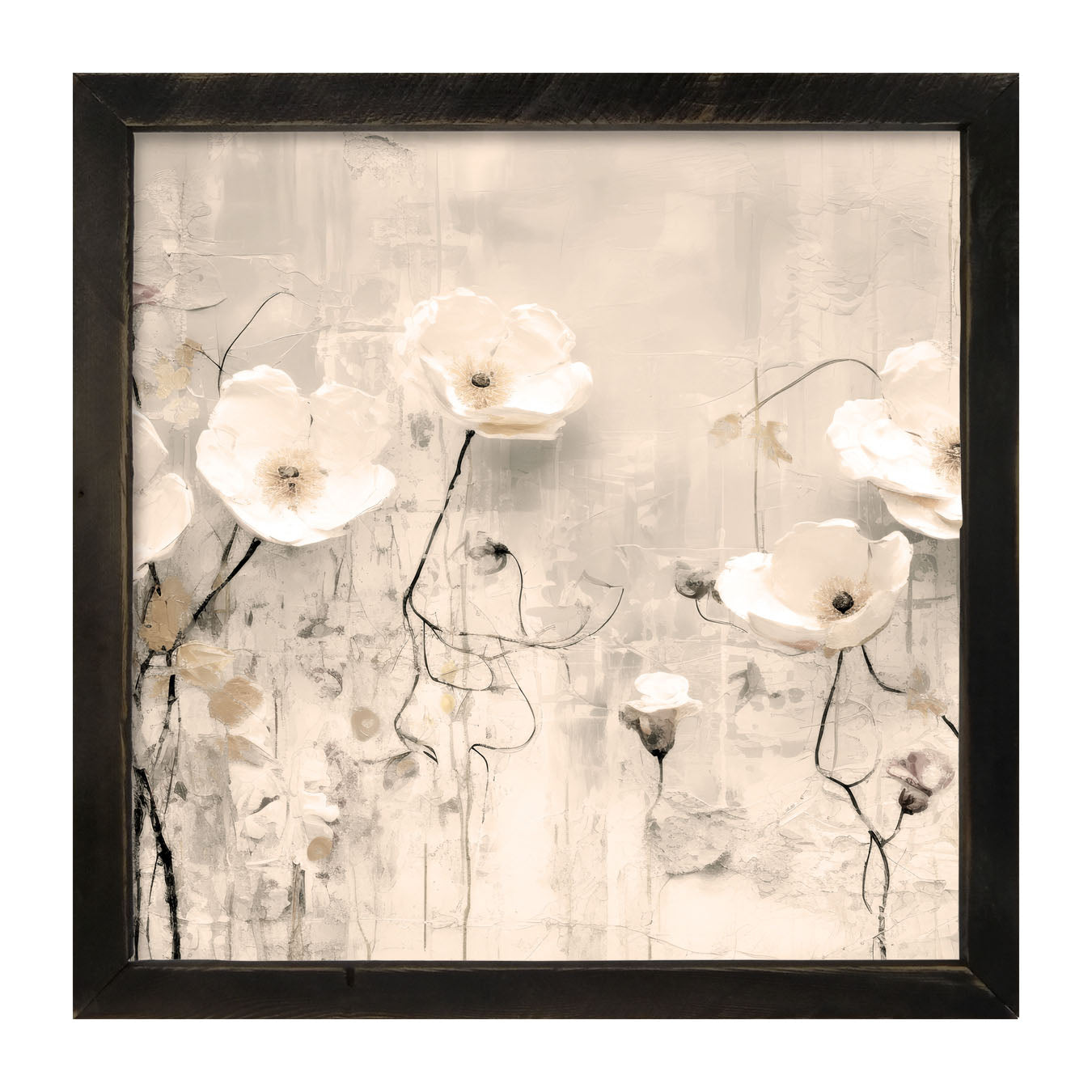 Monochrome flowers 3 - Framed art