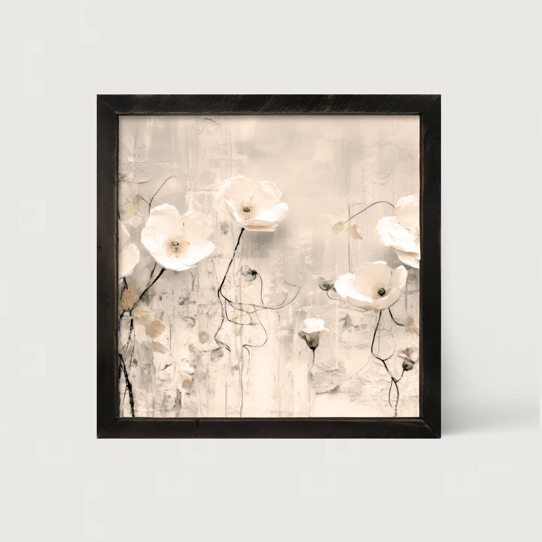Monochrome flowers 3 - Framed art