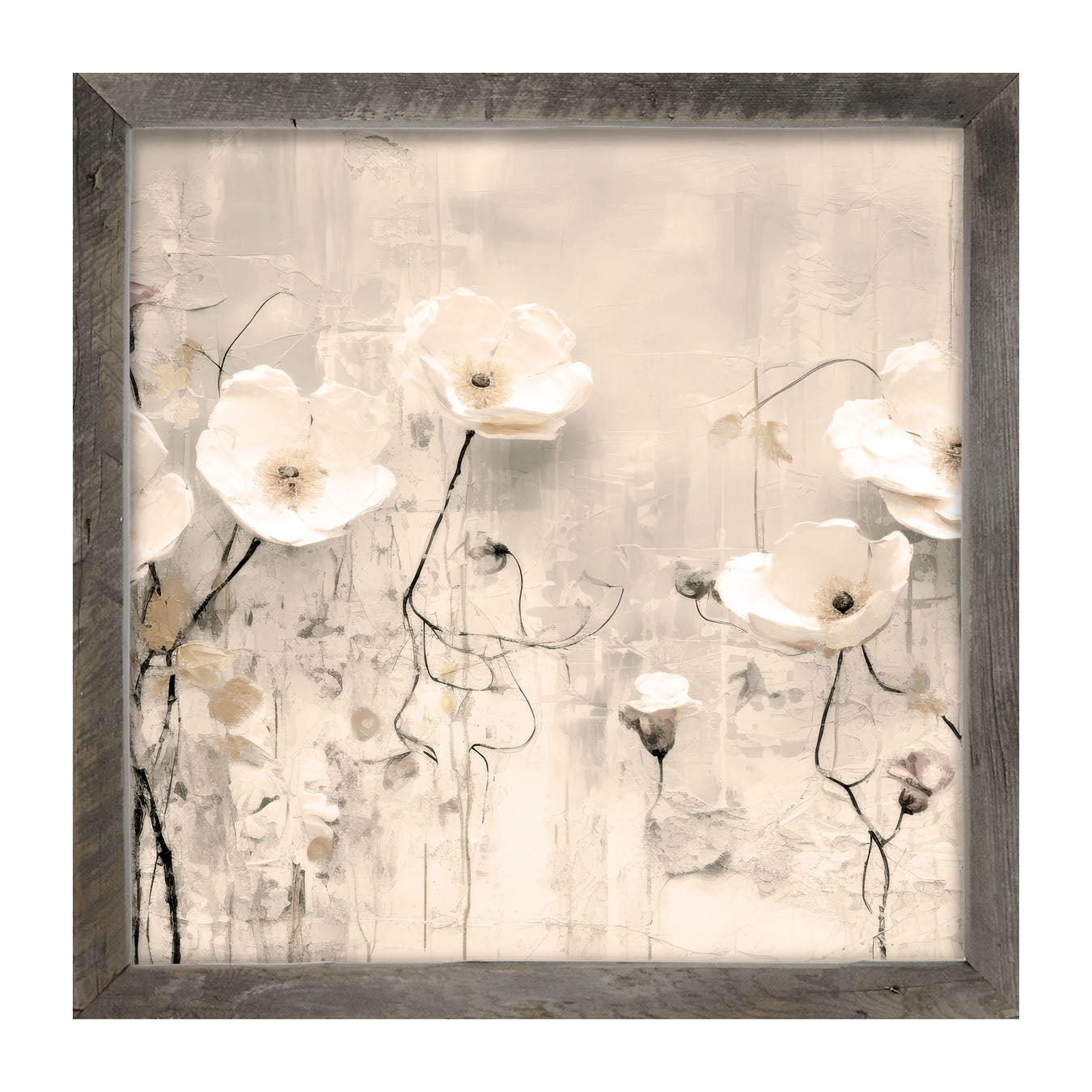 Monochrome flowers 3 - Framed art