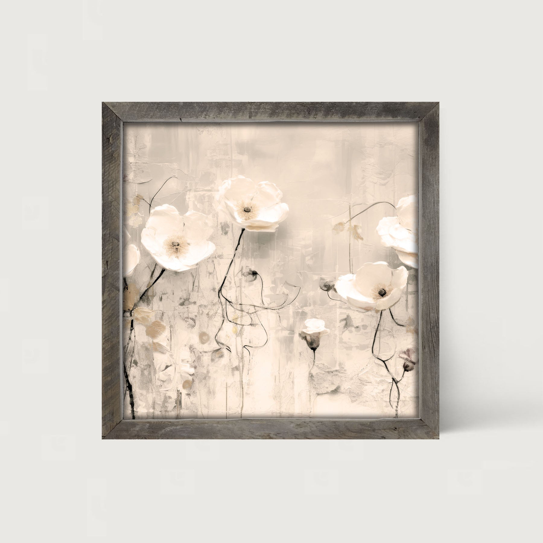 Monochrome flowers 3 - Framed art