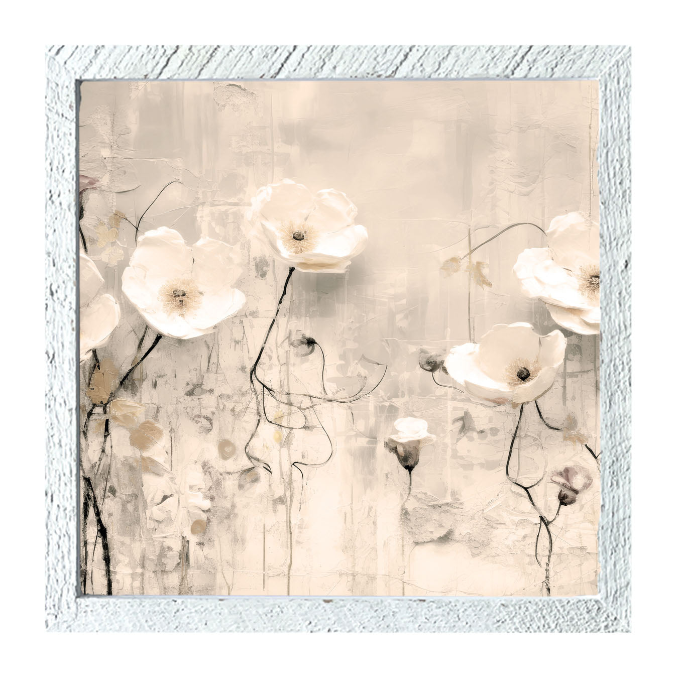 Monochrome flowers 3 - Framed art