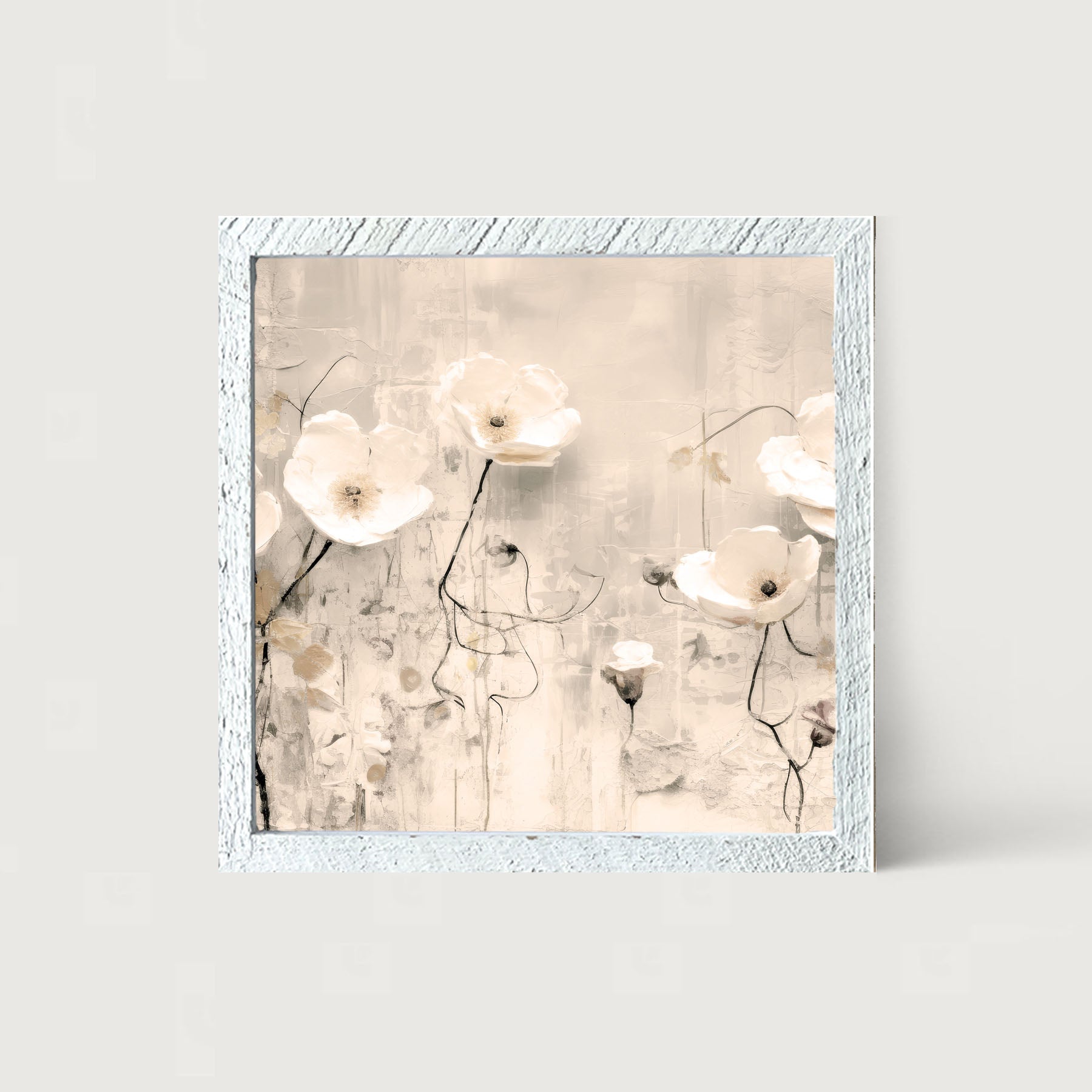 Monochrome flowers 3 - Framed art