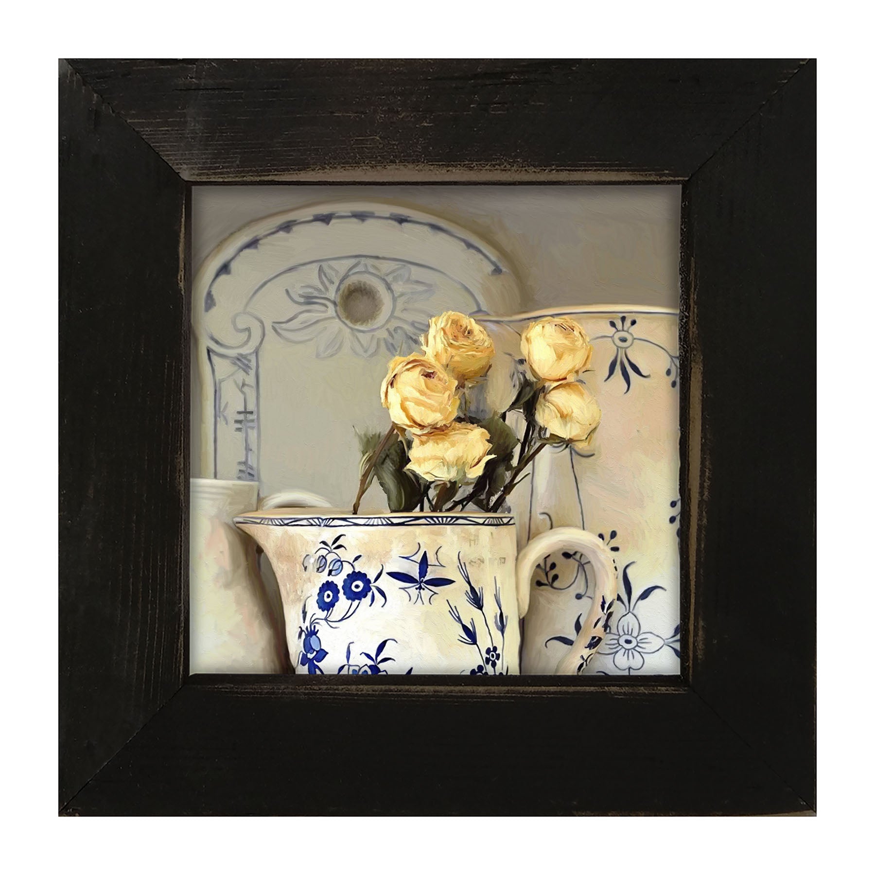 Yellow Roses in vase - Framed Art