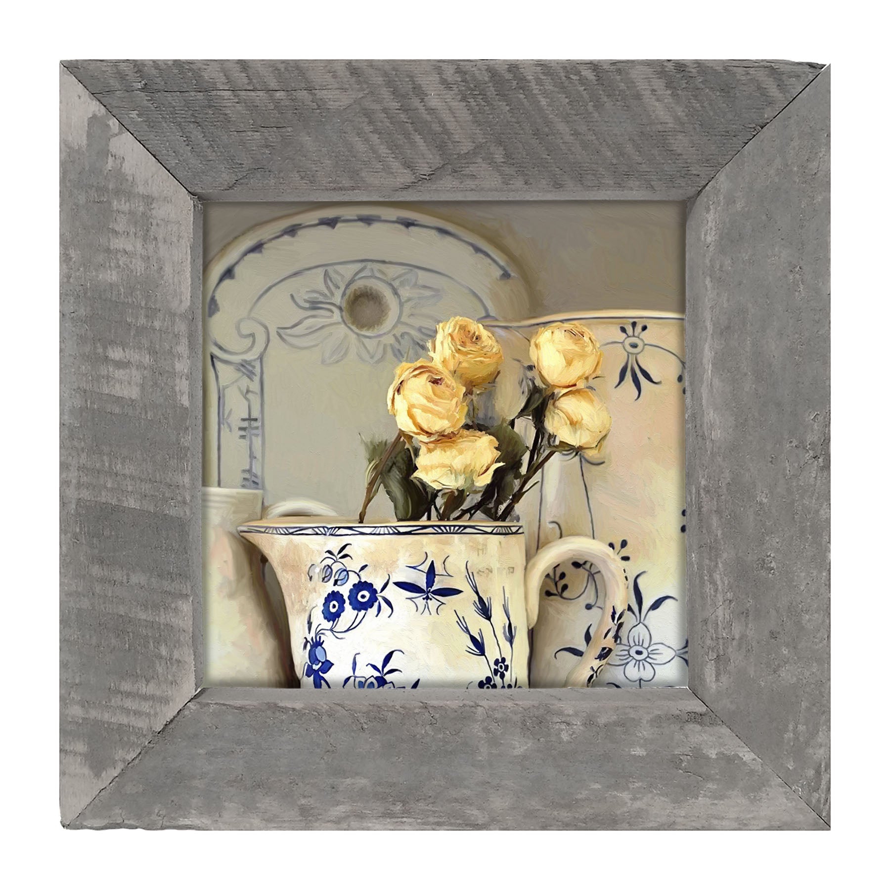Yellow Roses in vase - Framed Art