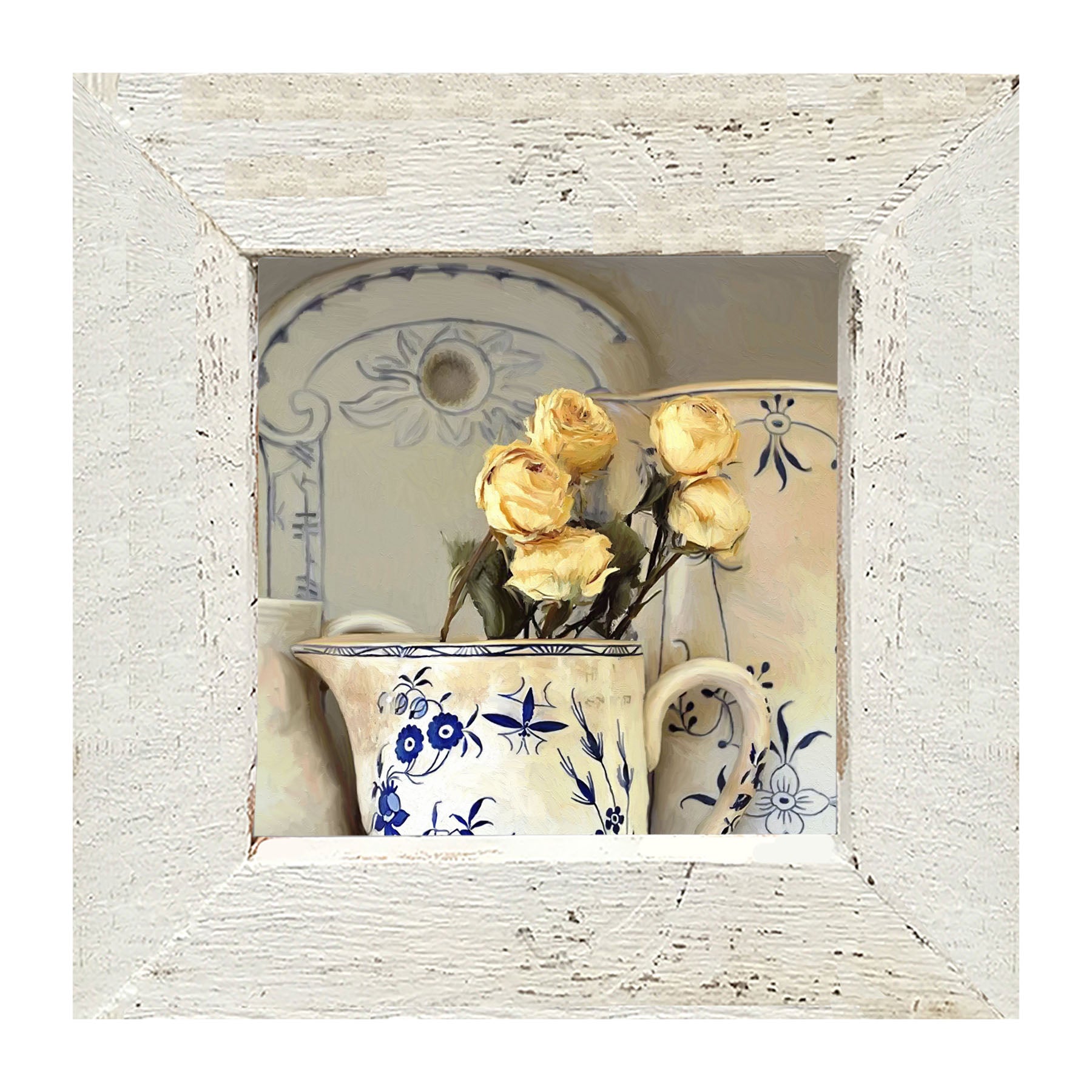 Yellow Roses in vase - Framed Art